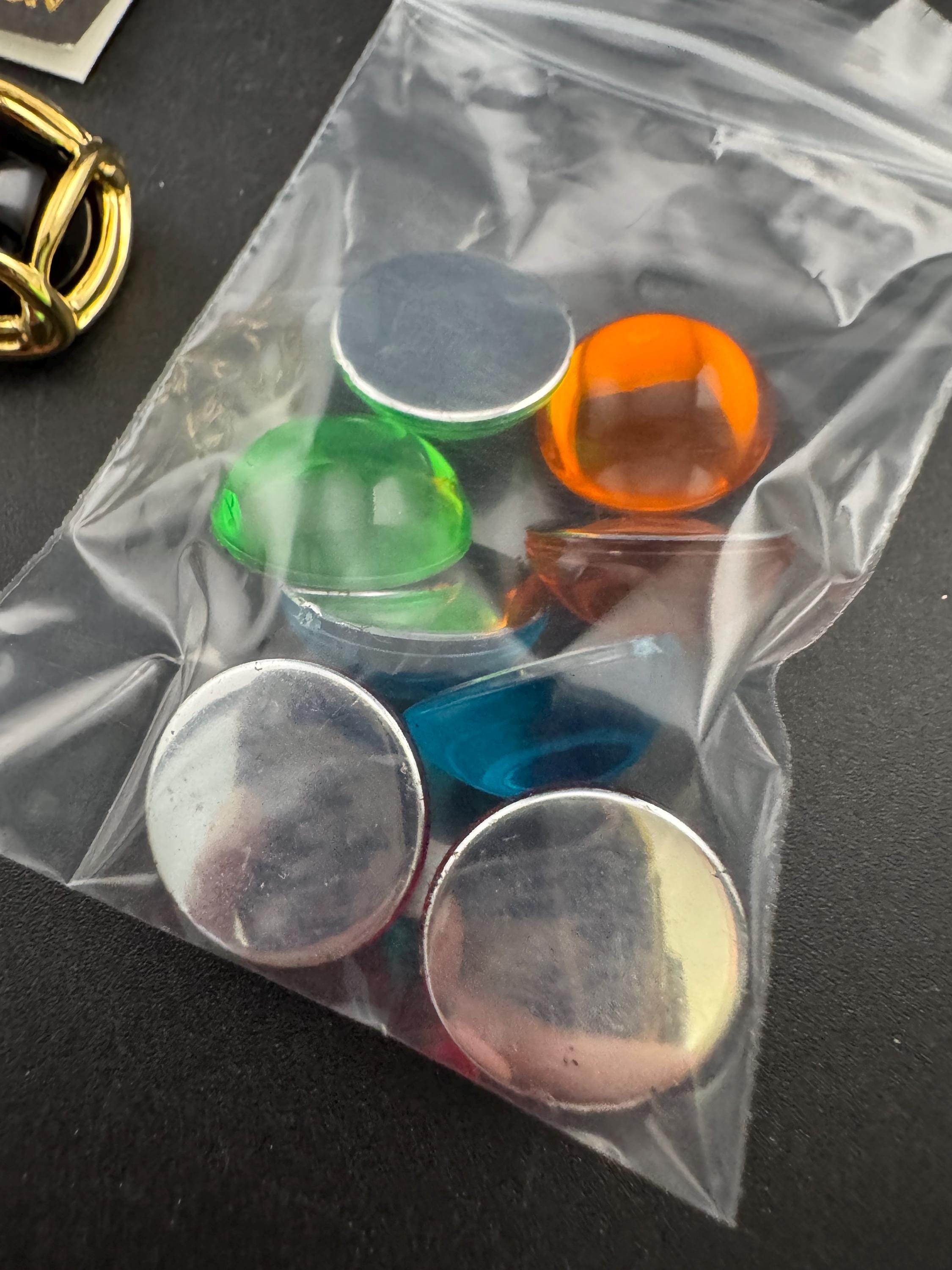 Signed Joan rivers set of interchangeable coloured cabochon  stud earrings,  Pierced ears