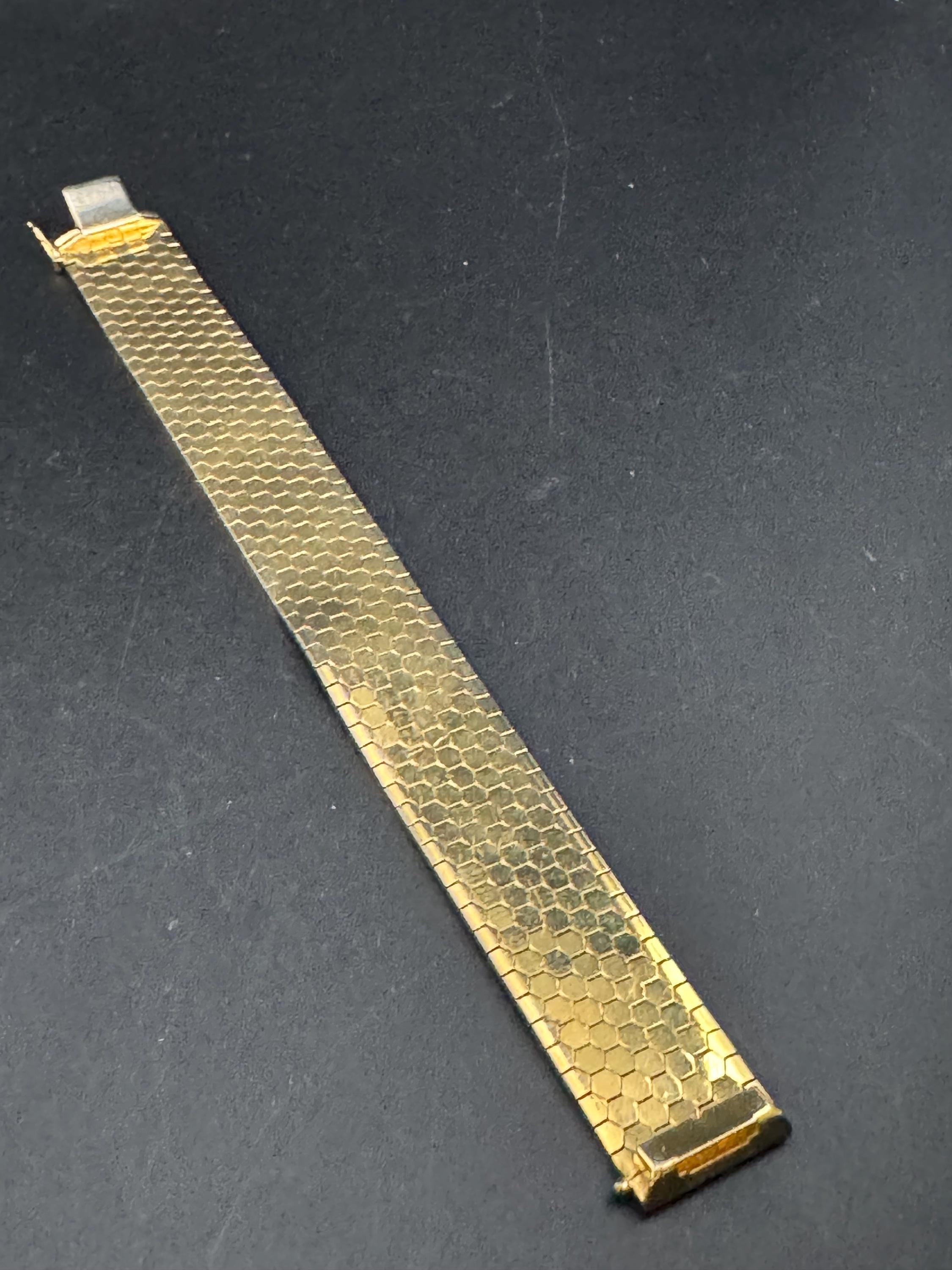 1970s 18k GP flat wide articulated cuff bracelet, Italian gold plated