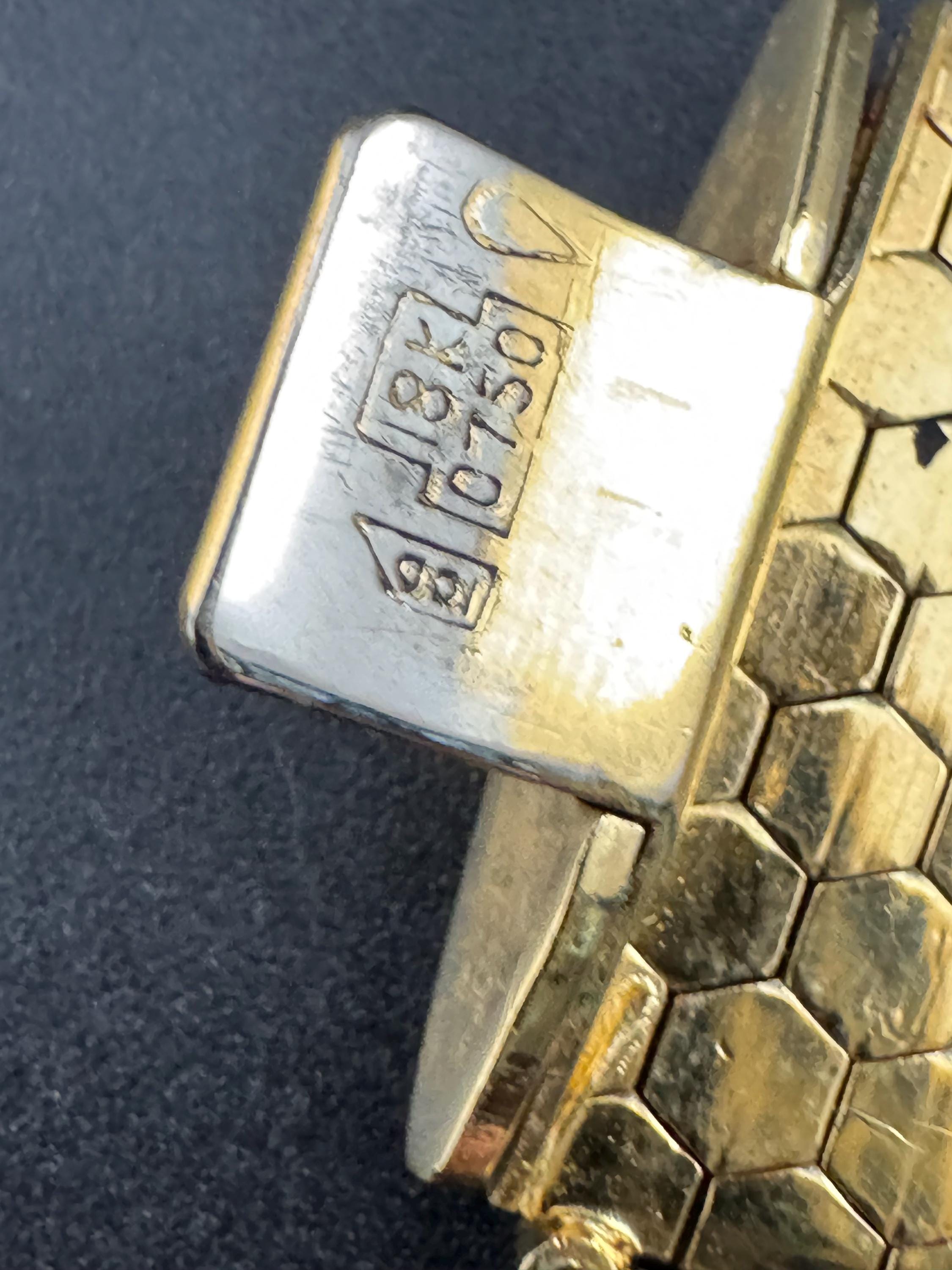 1970s 18k GP flat 2.6cm wide articulated cuff bracelet, Italian gold plated