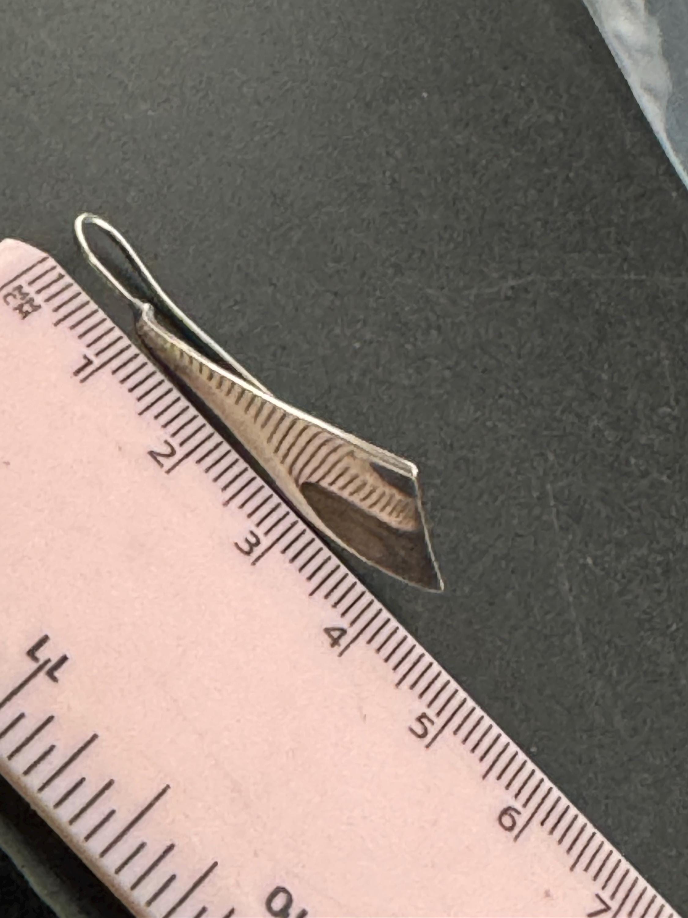 Sterling Silver modernist Drop Earrings: 4cm