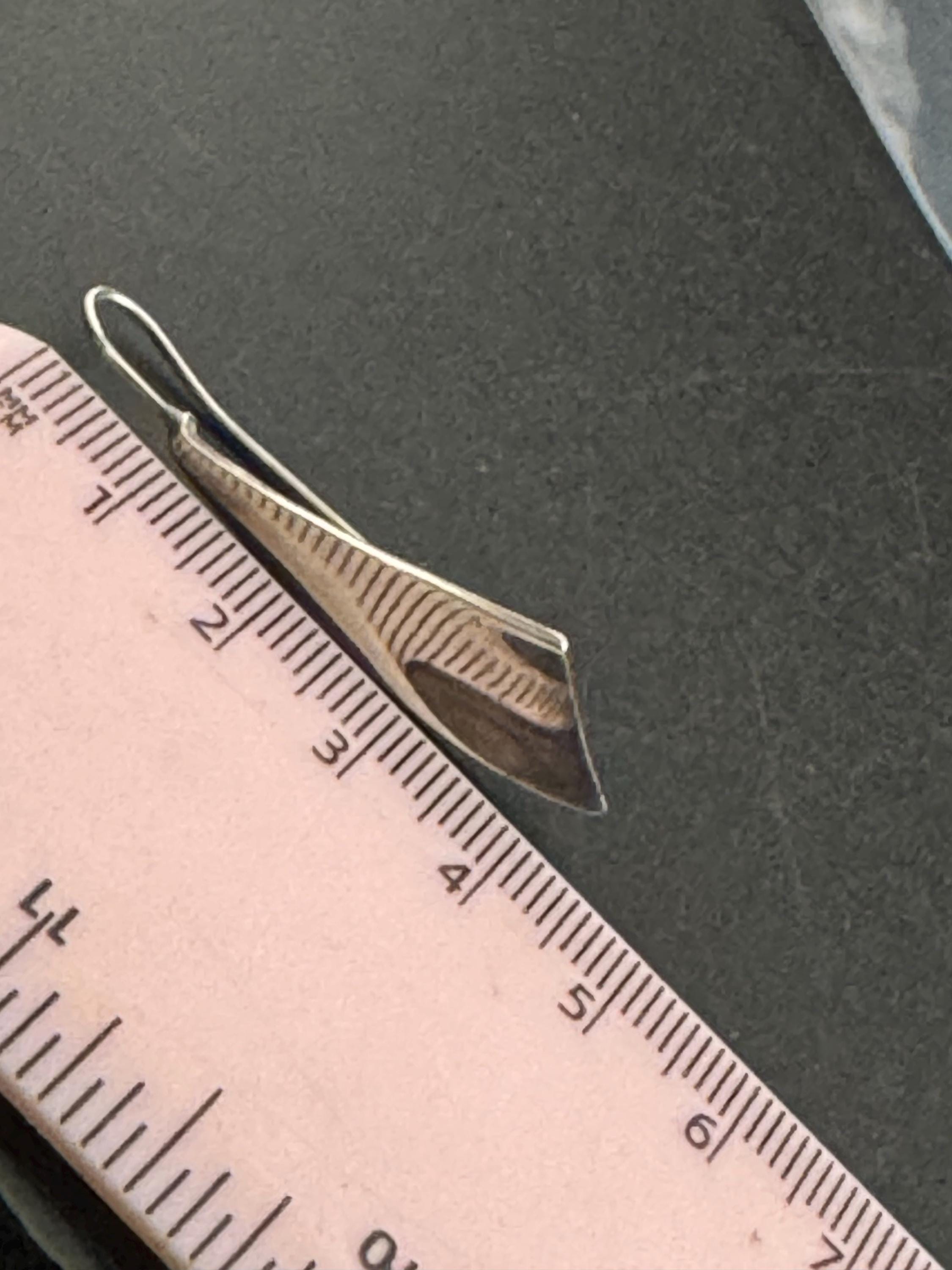 Sterling Silver modernist Drop Earrings: 4cm