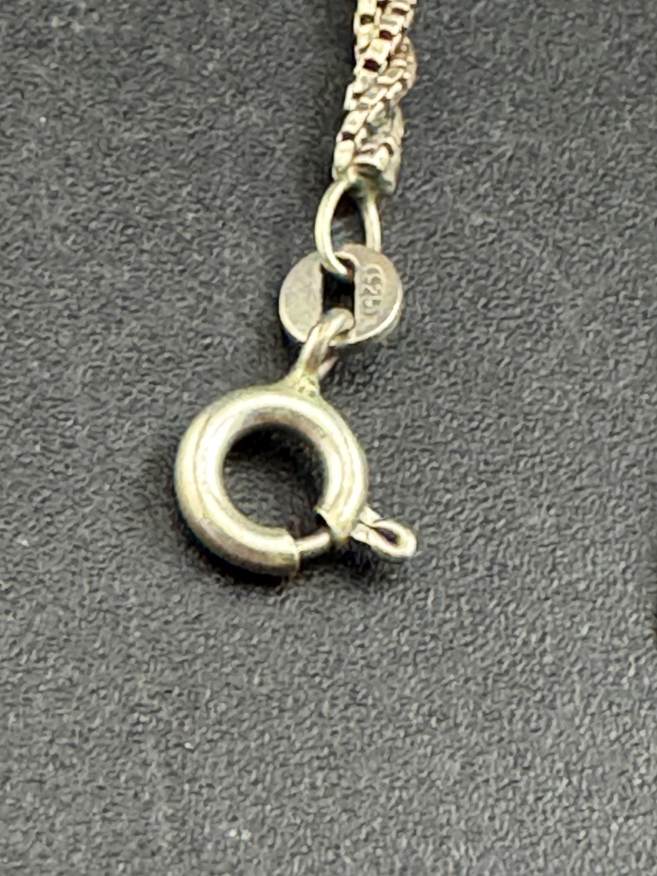 Vintage 925 Sterling silver fancy ornate link rope chain bracelet 18cm