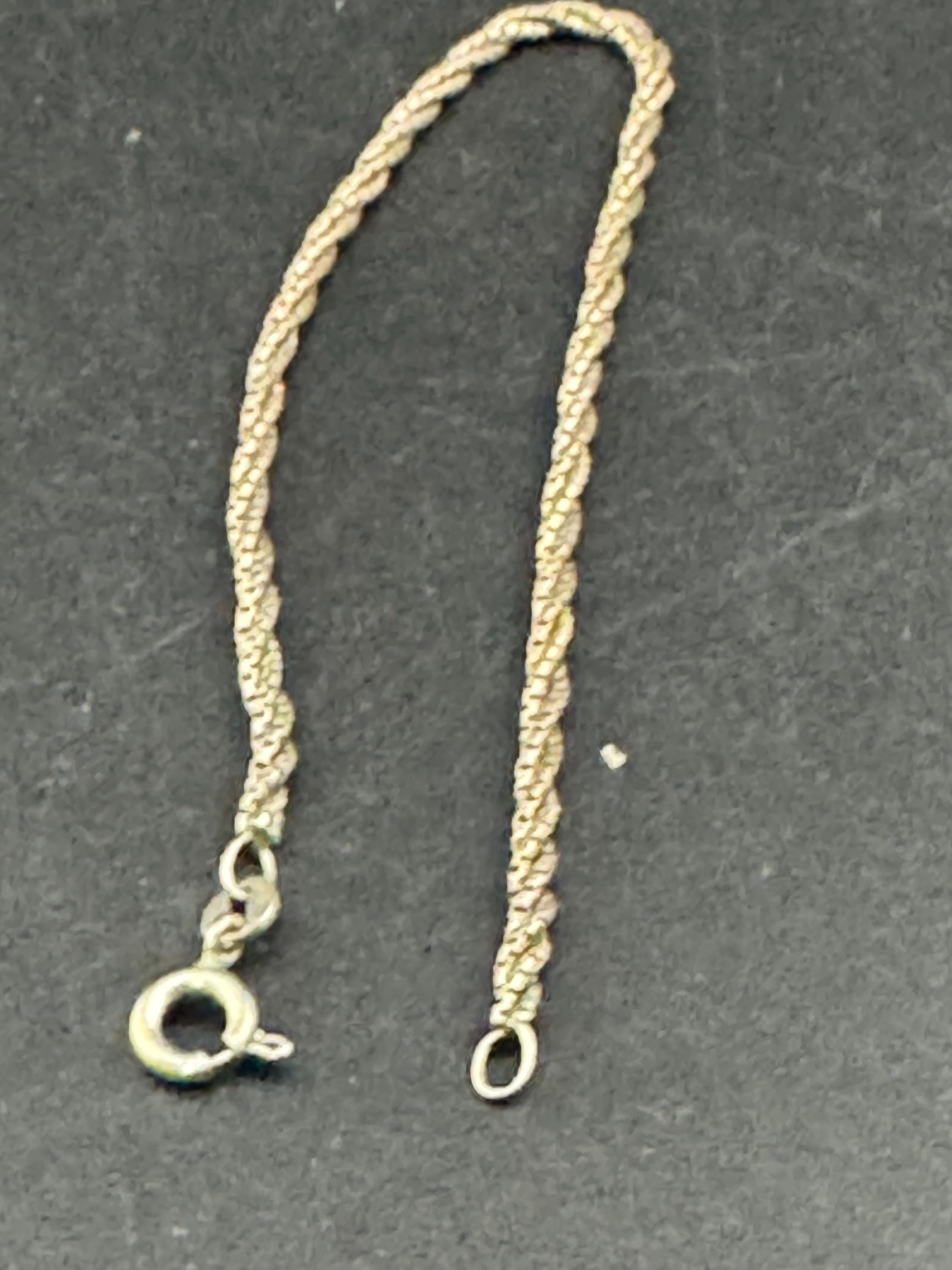 Vintage 925 Sterling silver fancy ornate link rope chain bracelet 18cm