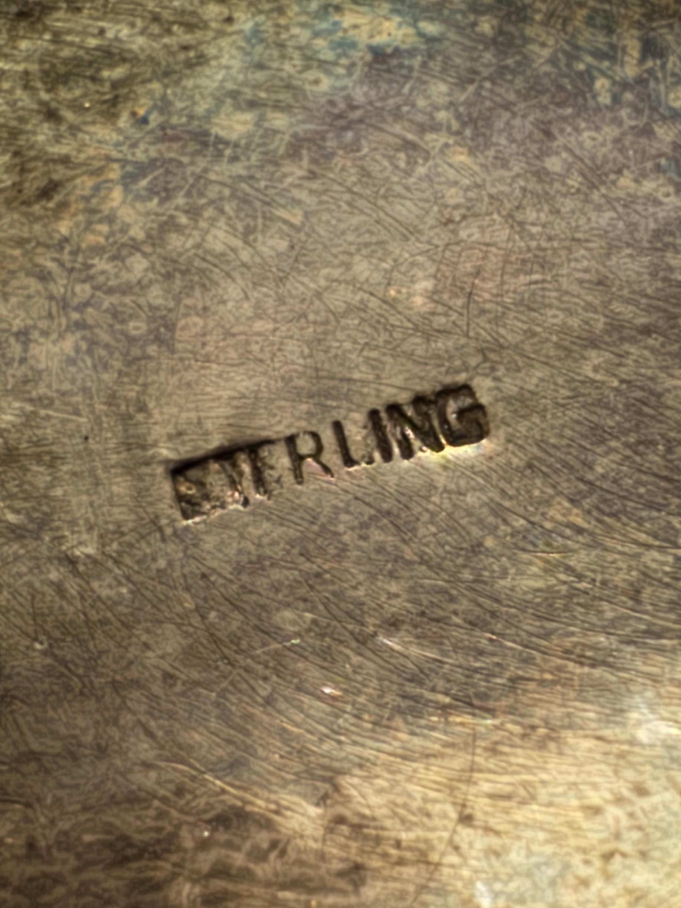 Vintage Silver Engraved Stamp case, Charm Pendant see description, stamped STERLING