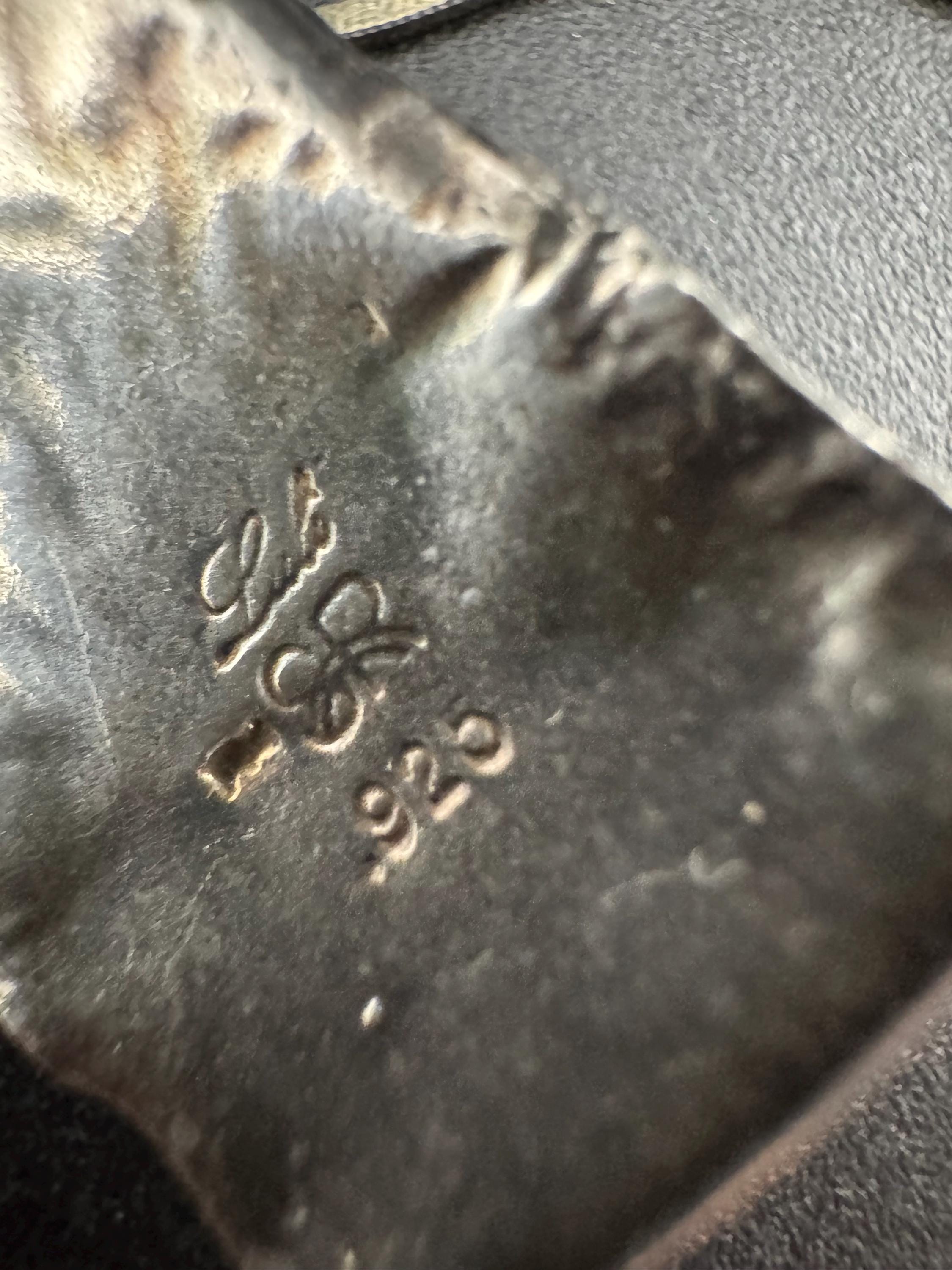 925 silver blue roman glass pendant by the artisan Luli Hamersztein.