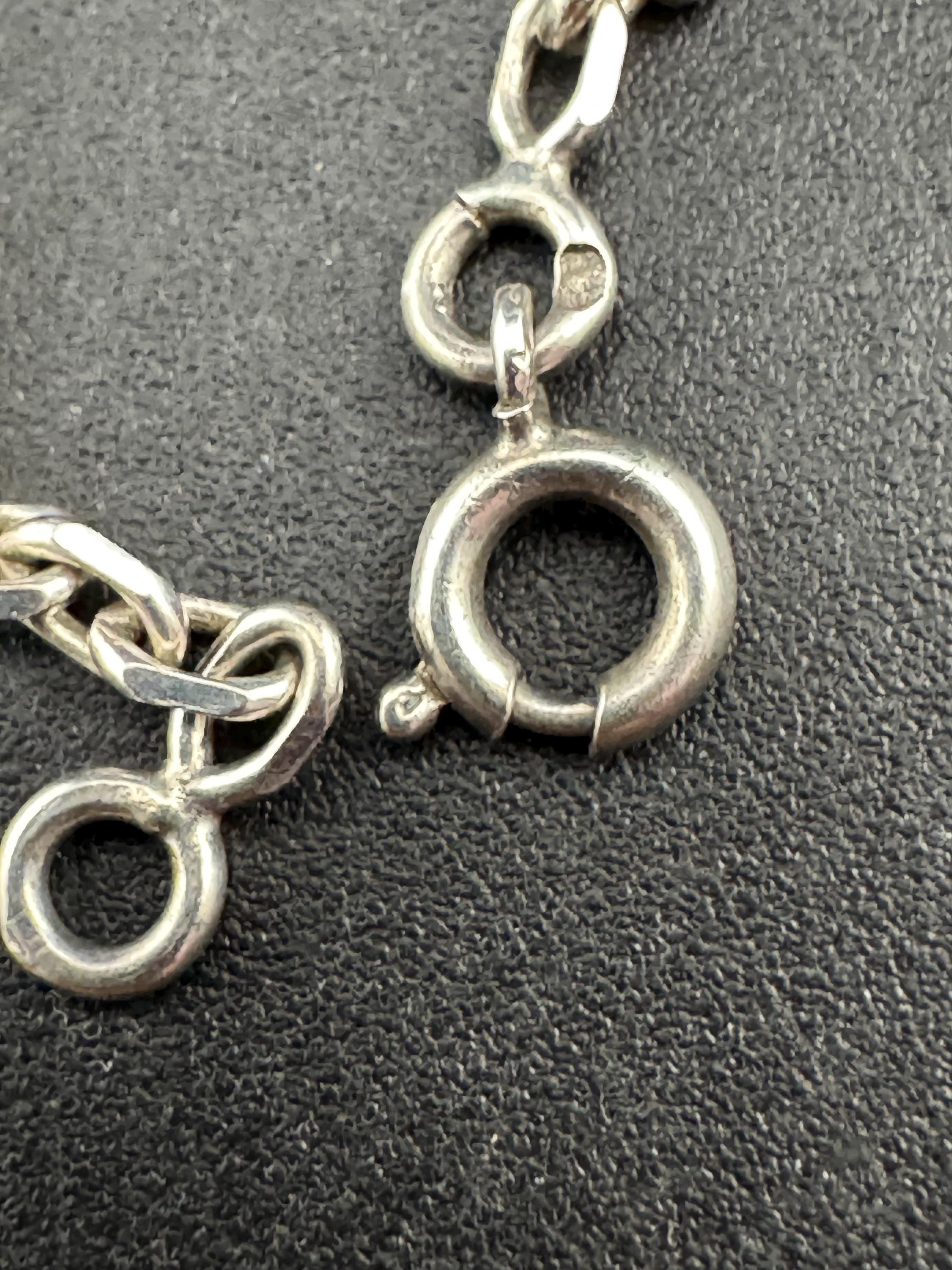 Dainty 925 sterling silver chain with love heart pendant 38.5cm