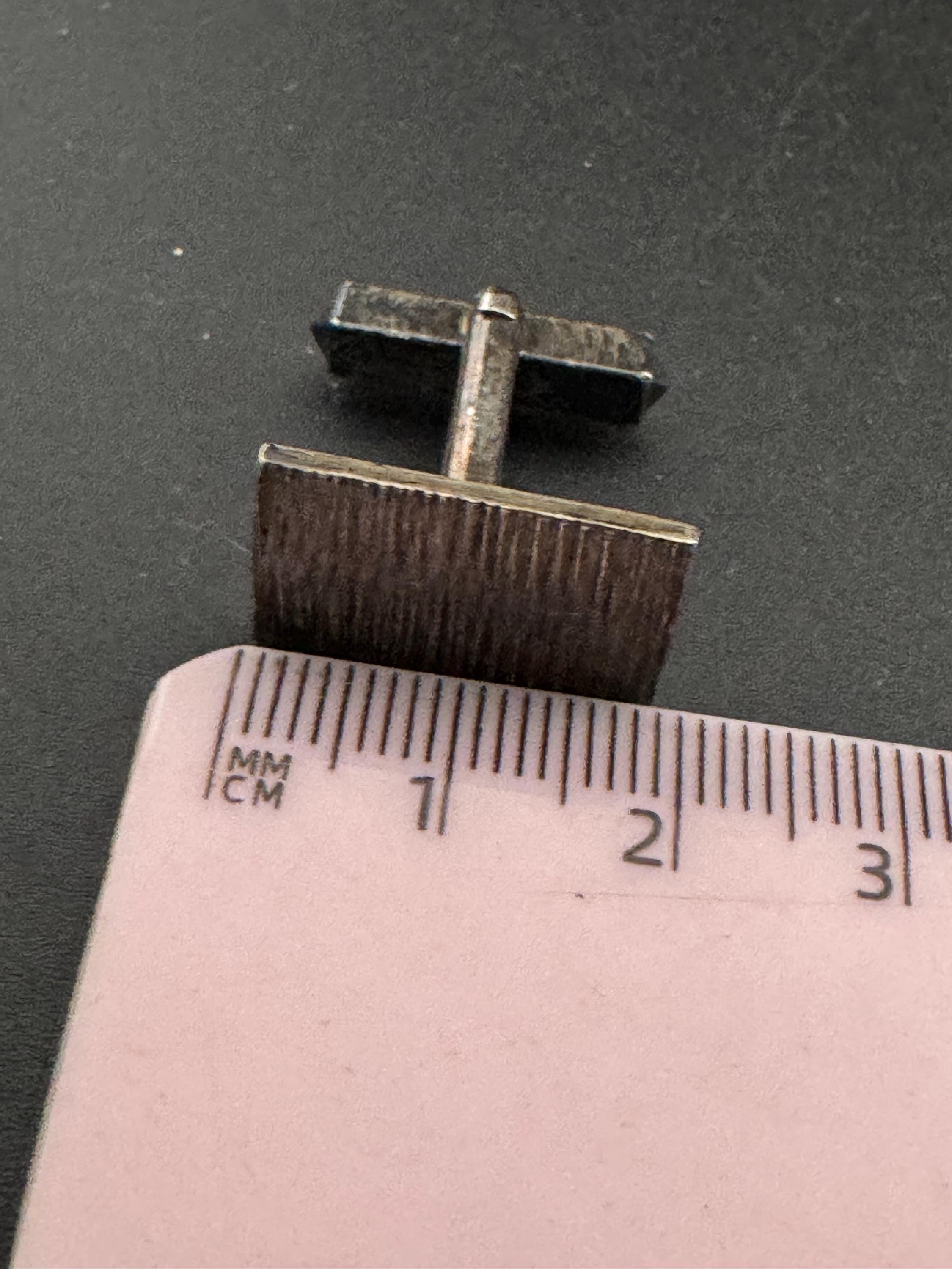 925 sterling silver Vintage mens textured bark cufflinks, modernist brutalist design