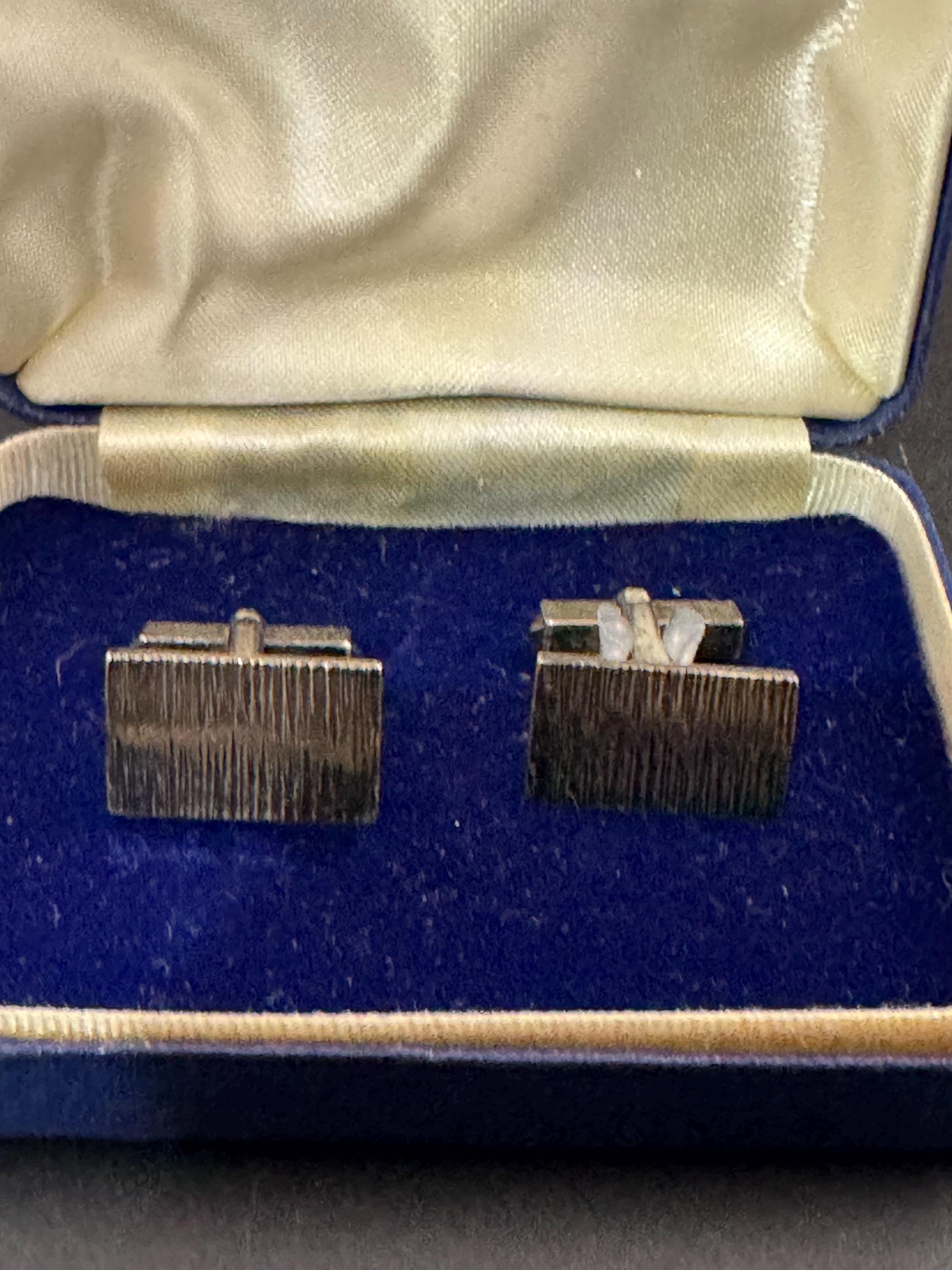 925 sterling silver Vintage mens textured bark cufflinks, modernist brutalist design