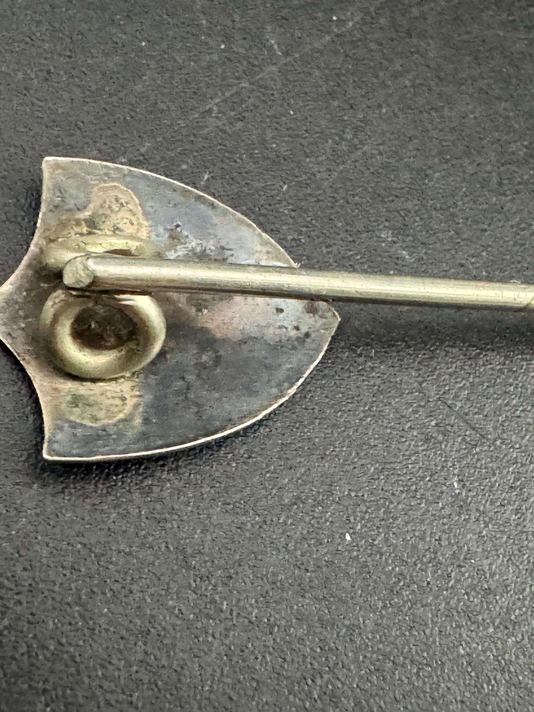Sterling Silver Antique vintage Shield Stick Pin Twist Victorian Edwardian 1900s 1920s