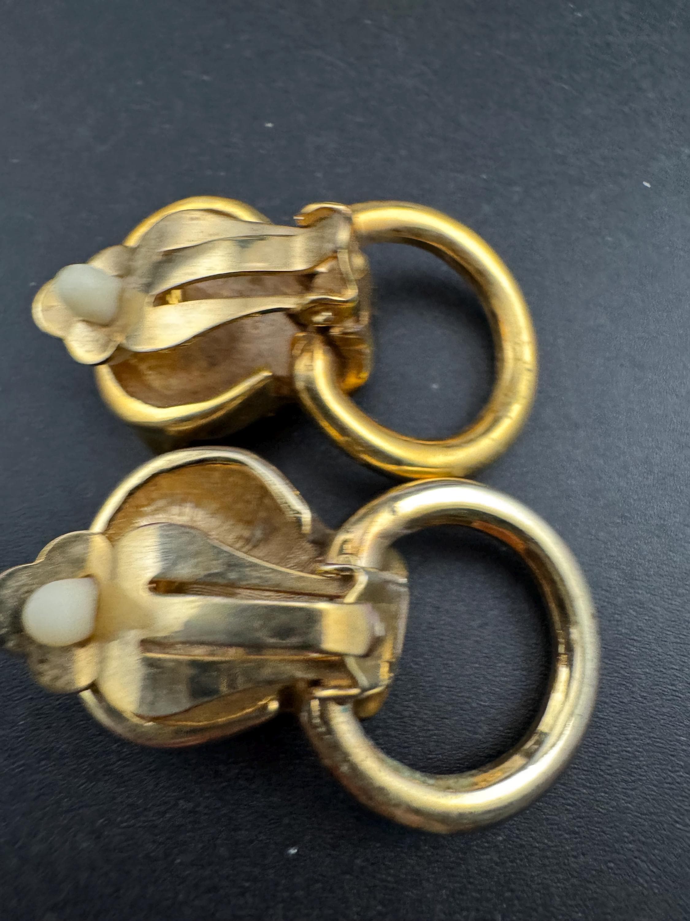 Big gold Leopard hoop Earrings: Gold Tone Door Knocker Style