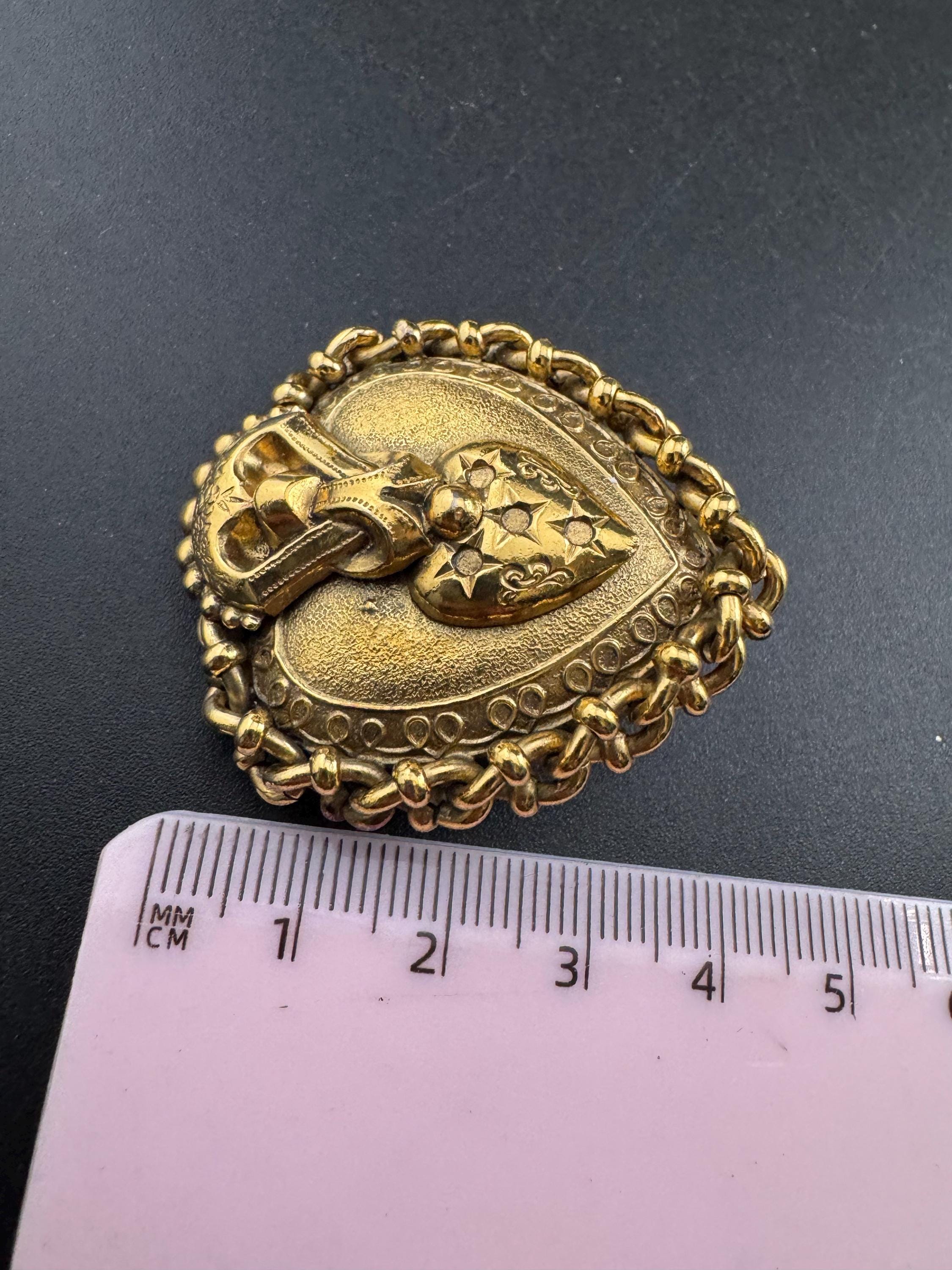 Oversized love heart clip on earrings,  designer style antique gold tone