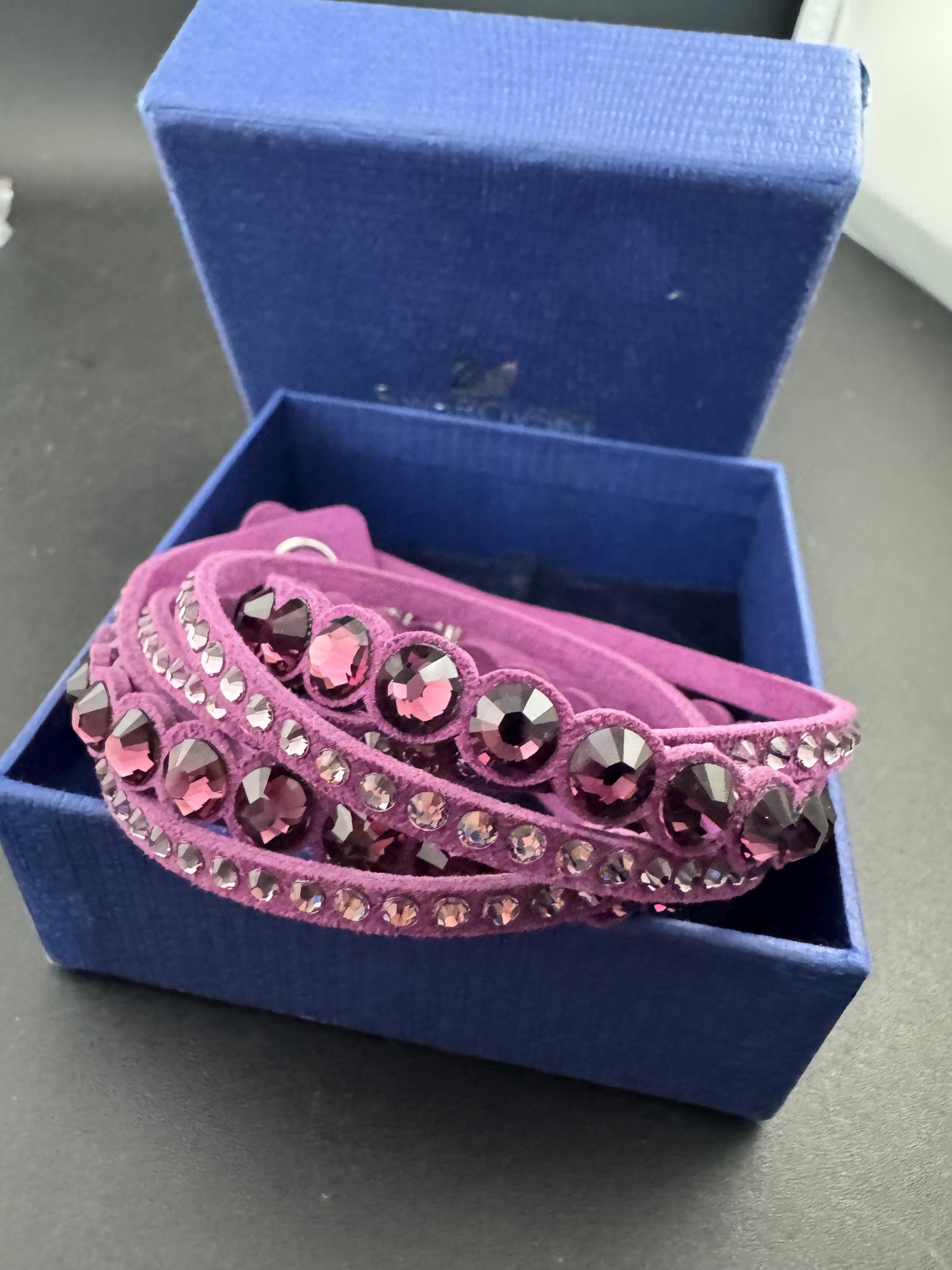 Swarovski suede purple crystal Slake Bracelet Code 5201123