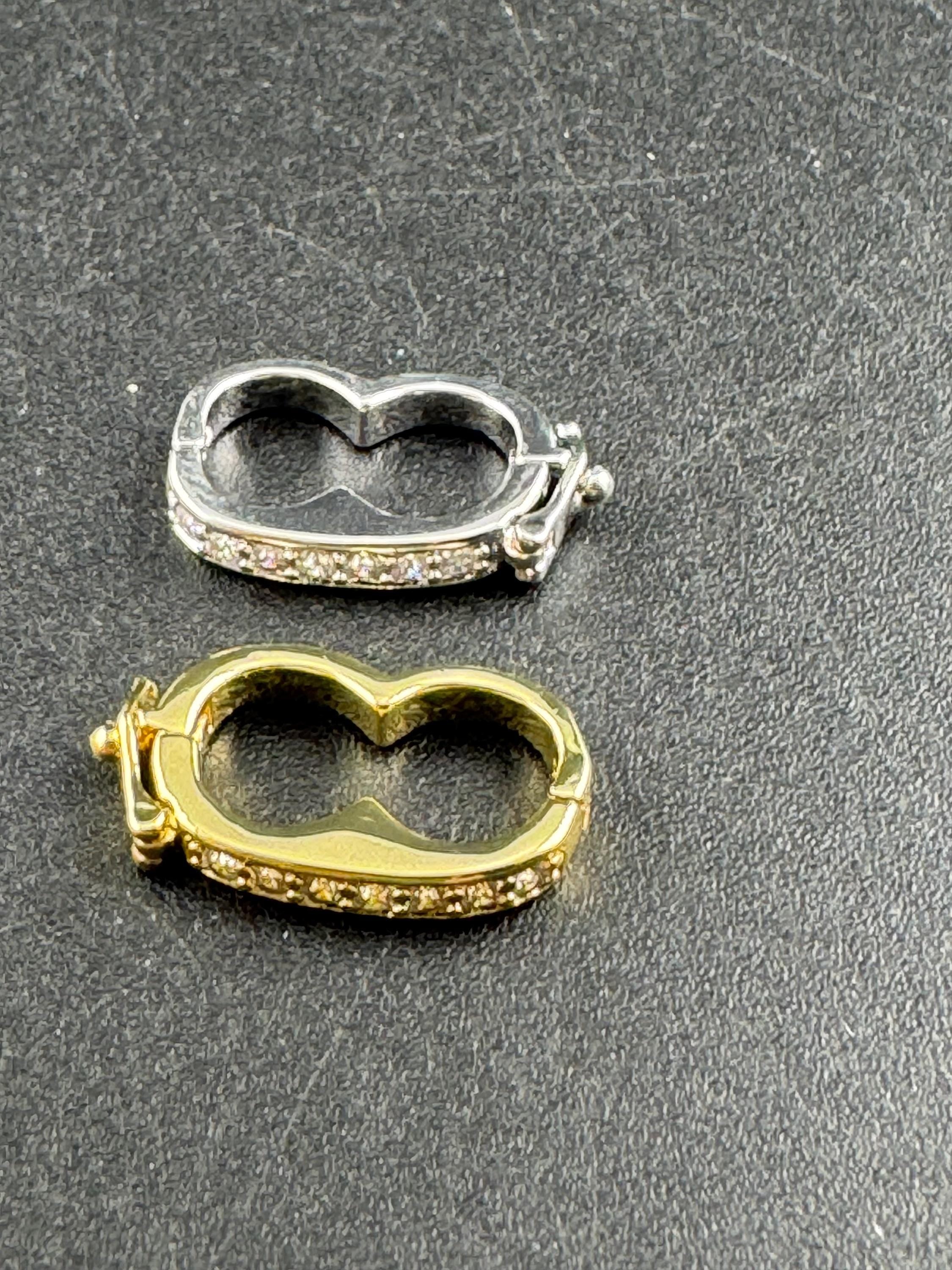 Necklace shortener for beaded necklaces, double up in Gold and silver tone with diamanté