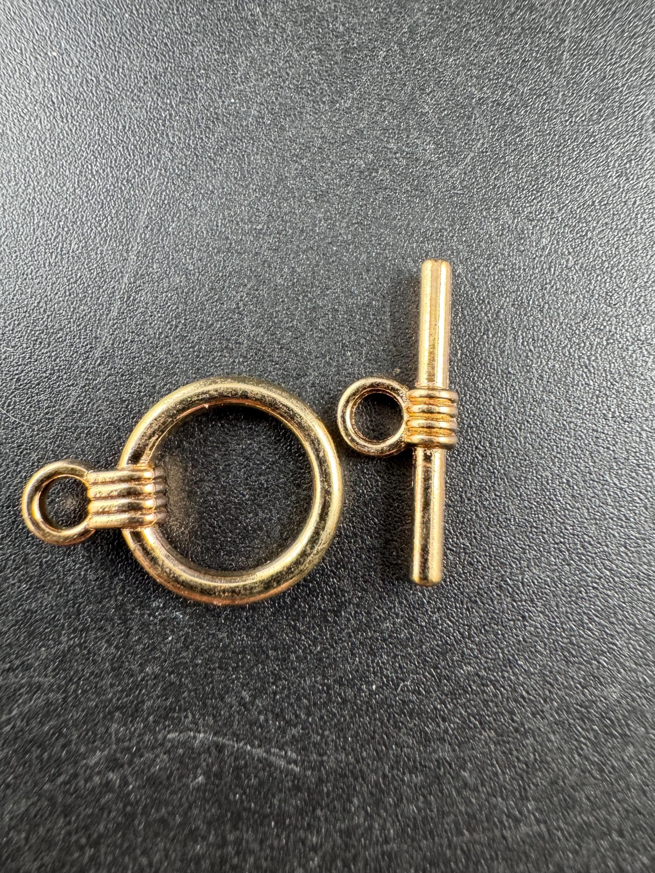 Toggle tbar necklace clasps, pack of 6 pairs, gold or silver tone