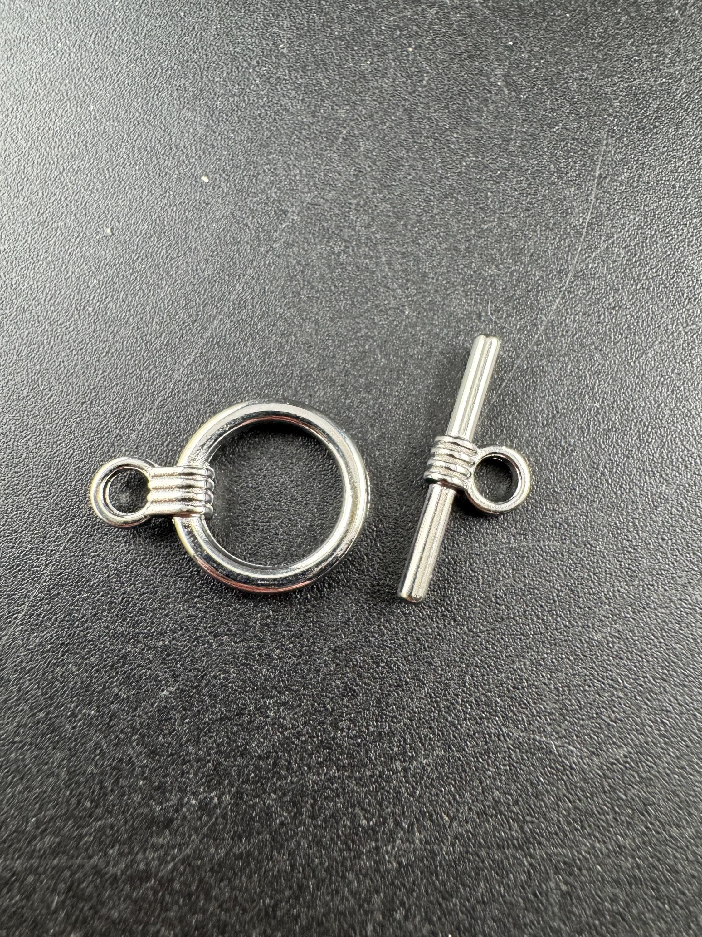 Toggle tbar necklace clasps, pack of 6 pairs, gold or silver tone