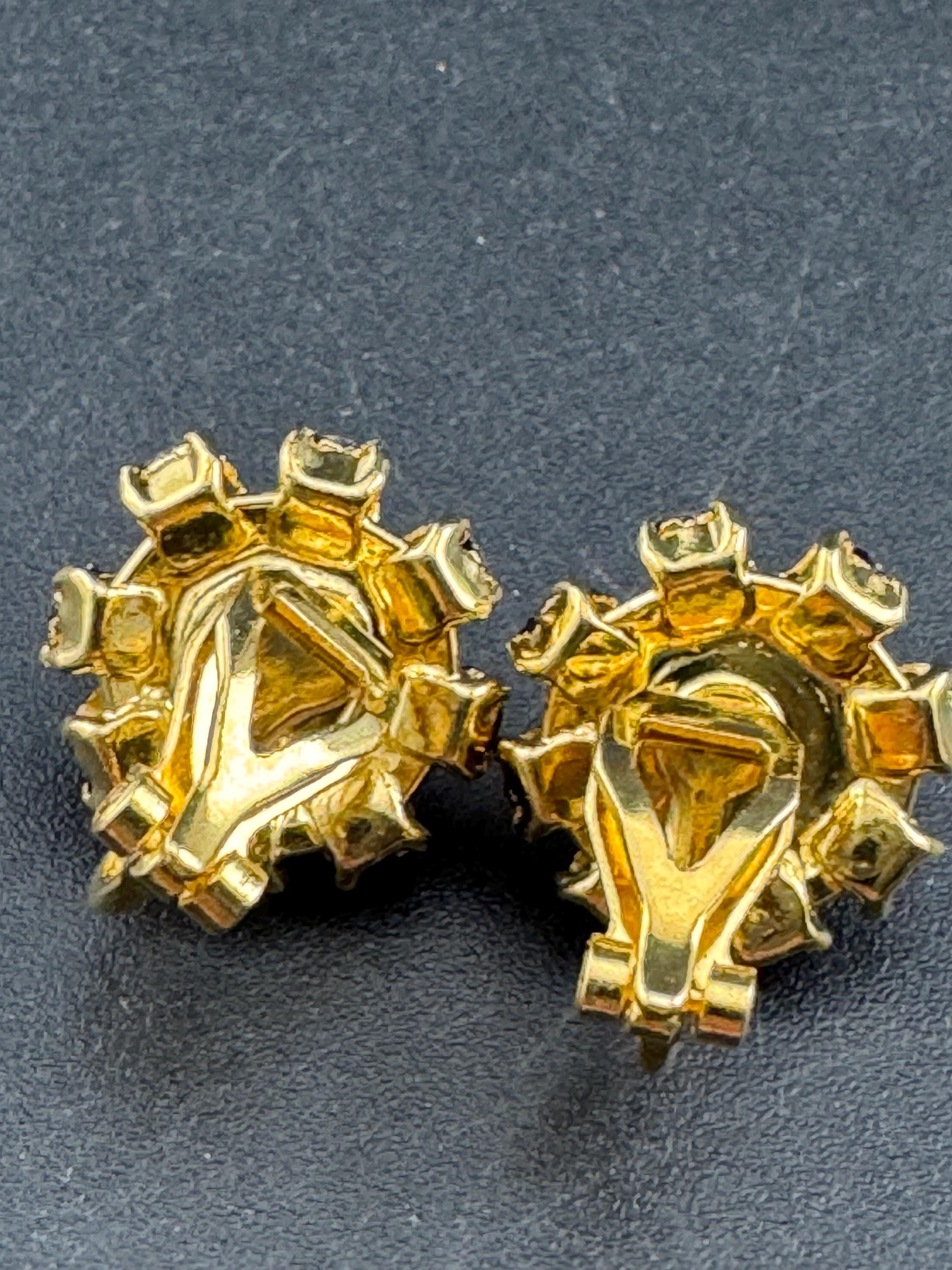 1970s Swarovski crystal diamanté clip on earrings, gold tone choice of colours