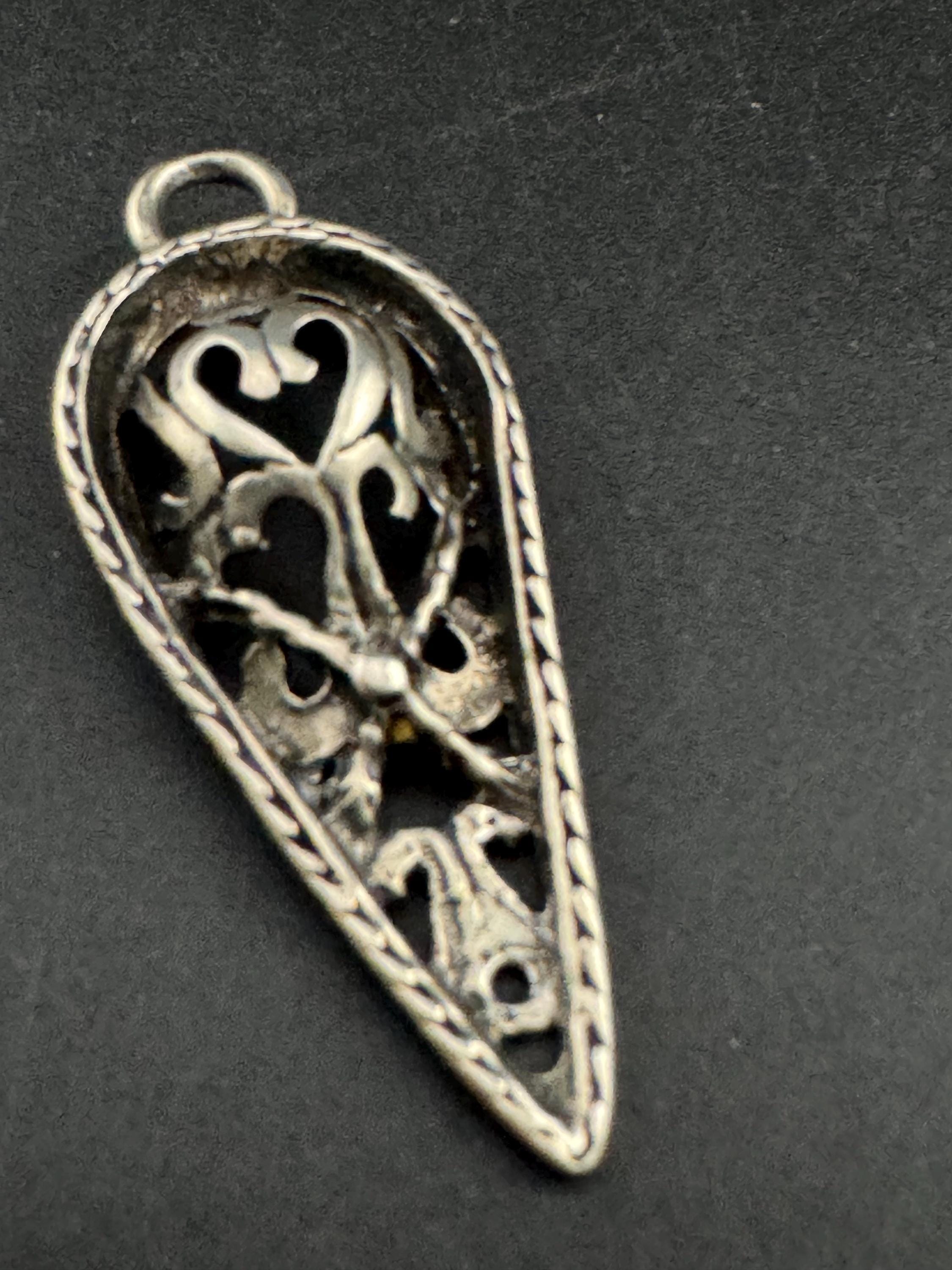 Vintage 800 Silver art nouveau style Pendant