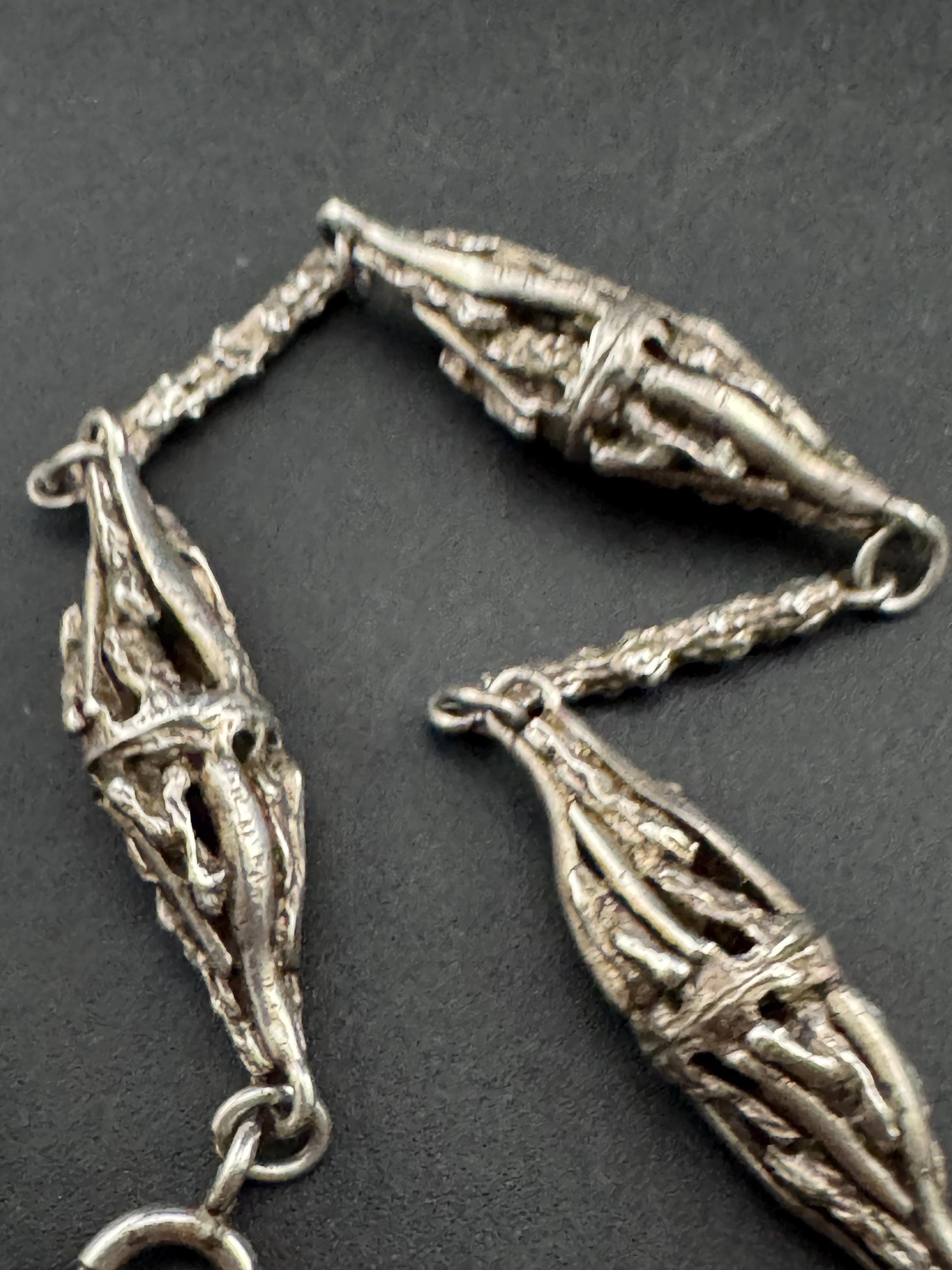 925 sterling silver brutalist panel link bracelet, 20cm long 19.3 grams