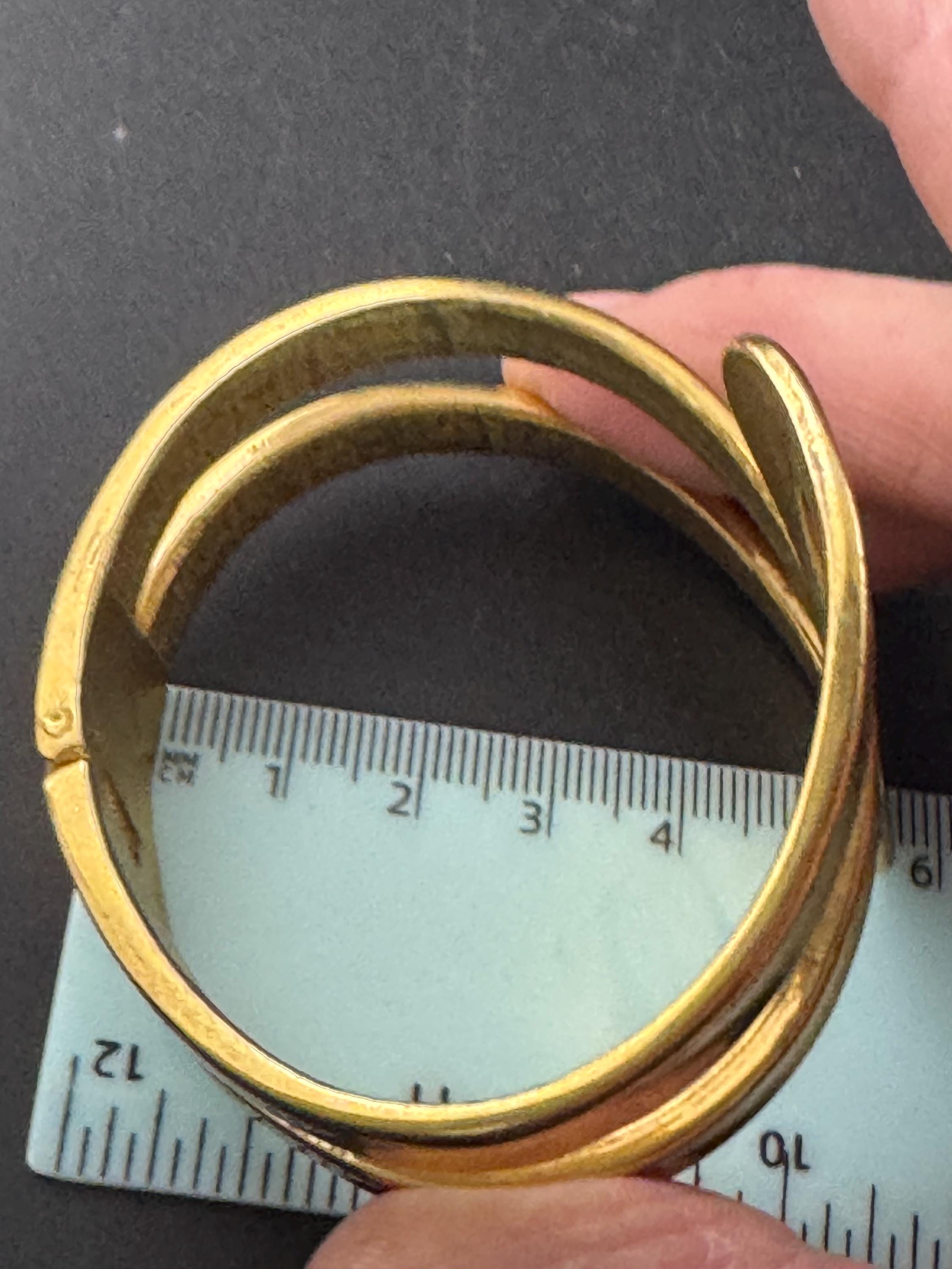 Vintage gold wide clamper bangle, 1990s cuff
