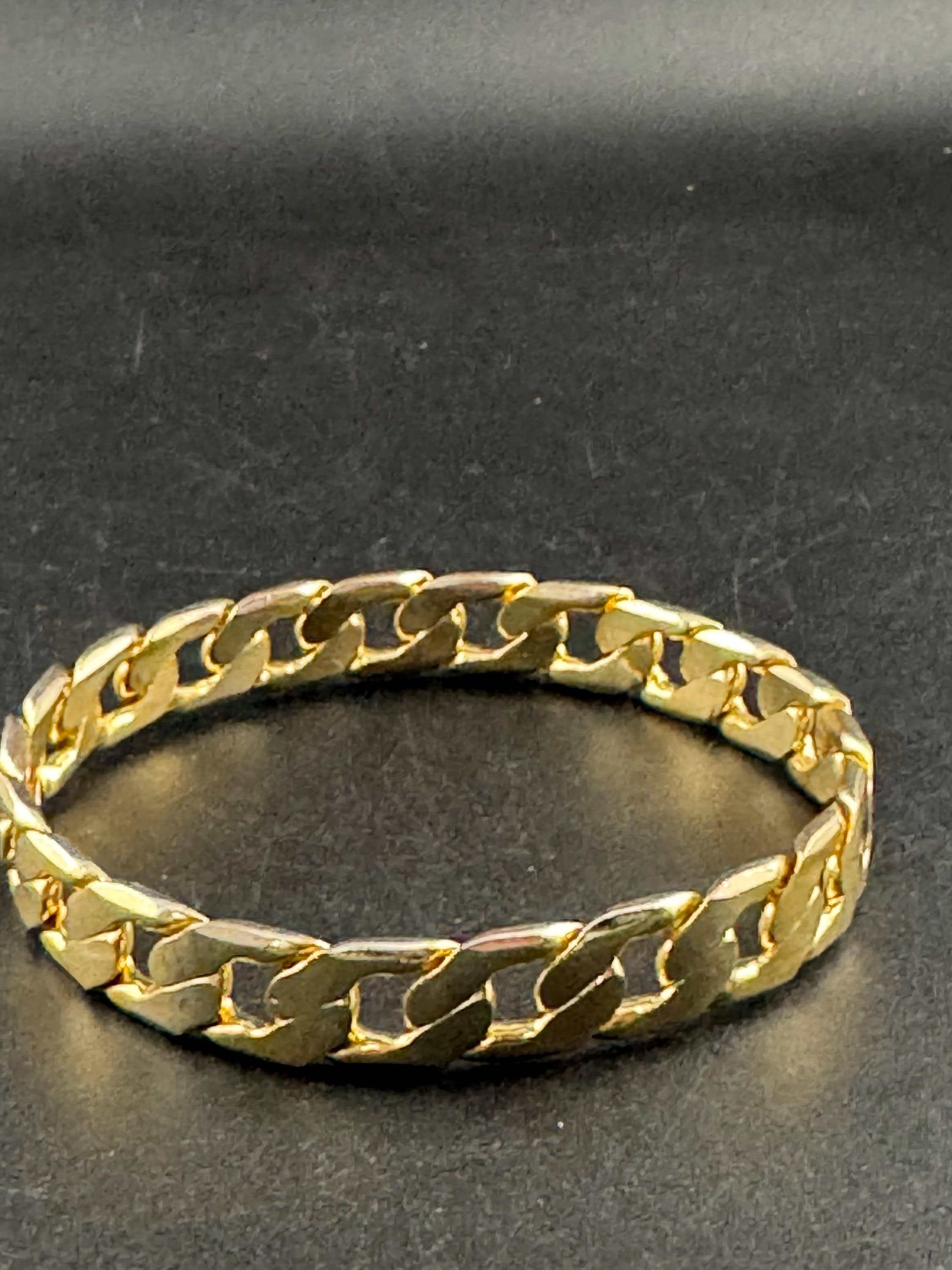 Fixed chain link bangle , gold tone bracelet