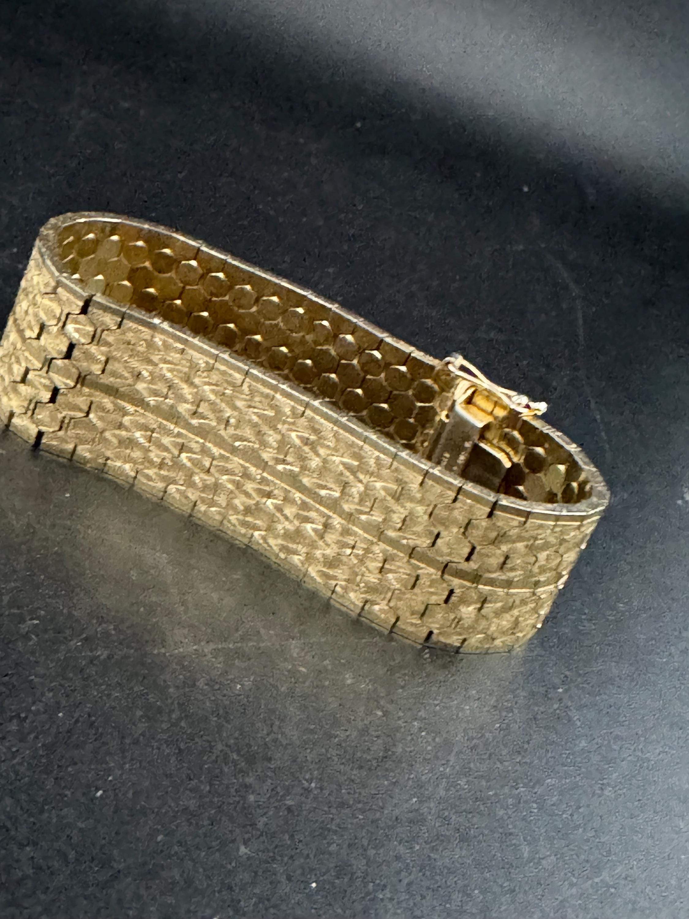 1970s Italian 18k Gold Plated Cuff Bracelet