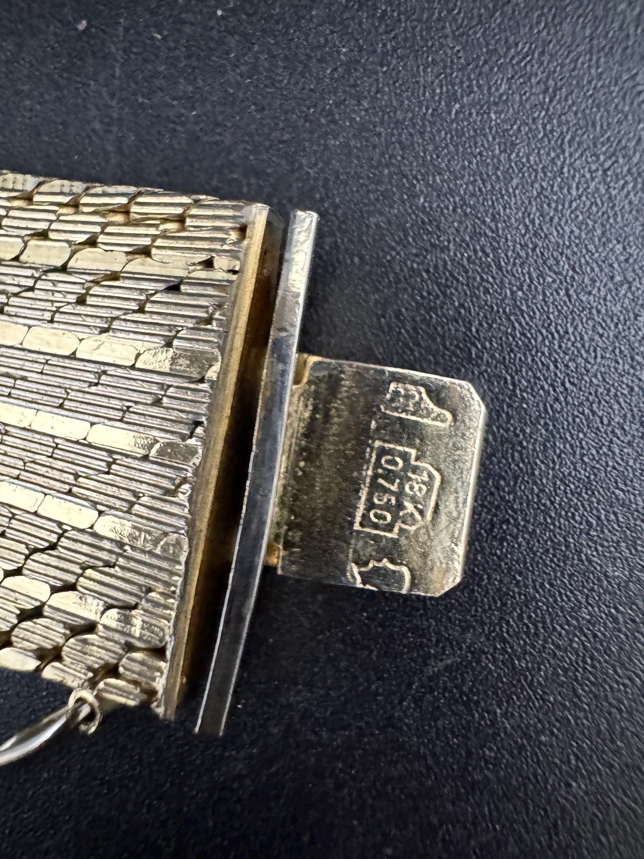 1970s Italian tapered articulated flat bracelet, gold plated and in fabulous condition