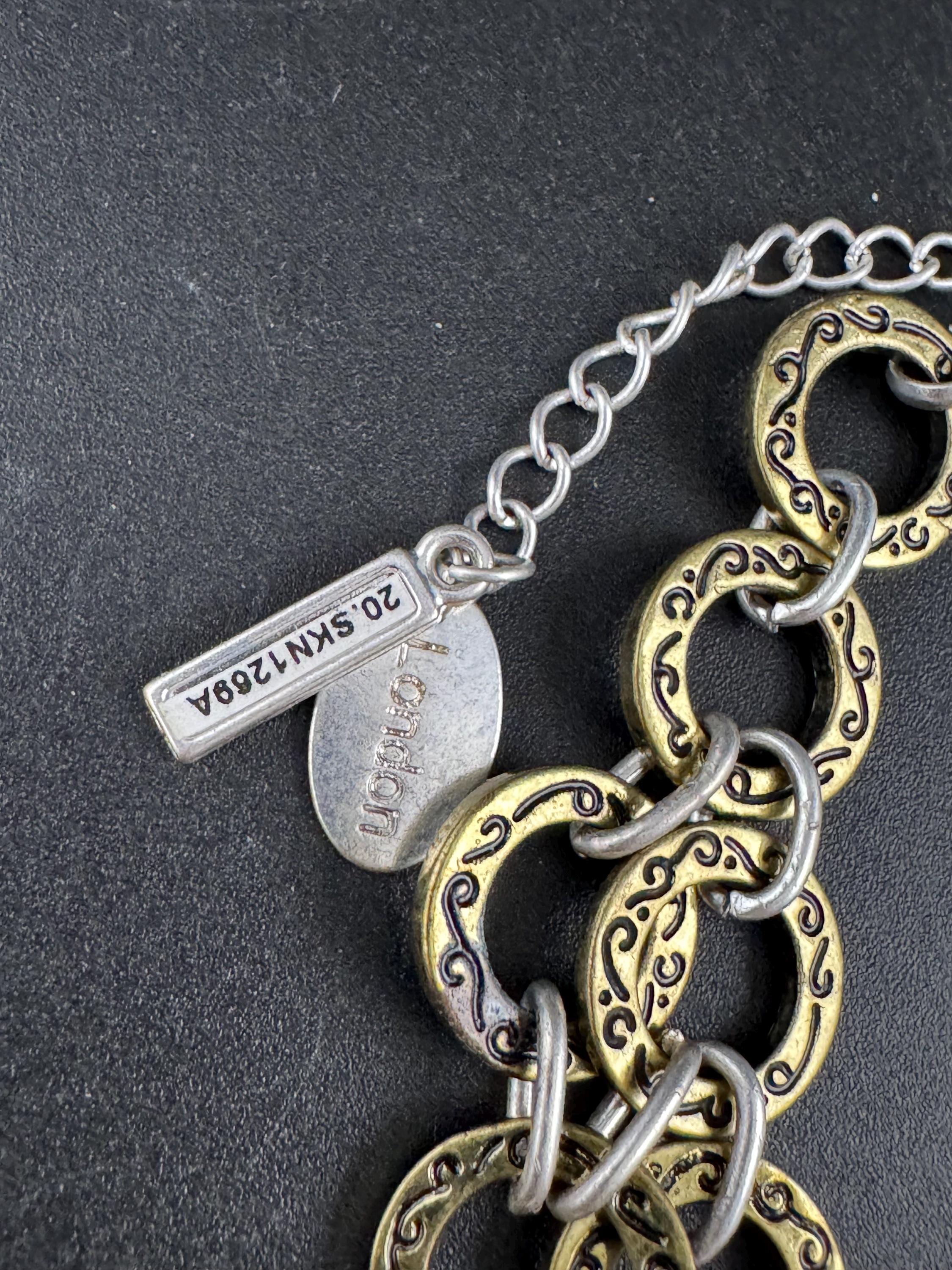 Vintage SAKS chainmail chain link choker, silver and gold necklace