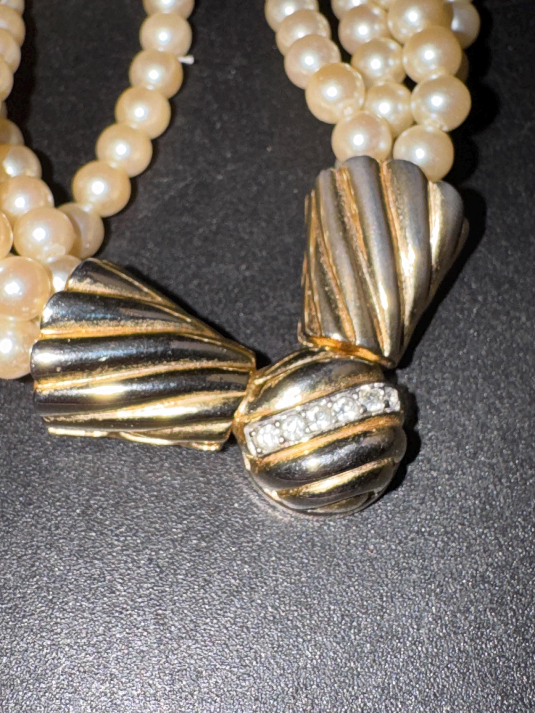 Signed Echt Prym pearl German designer choker necklace