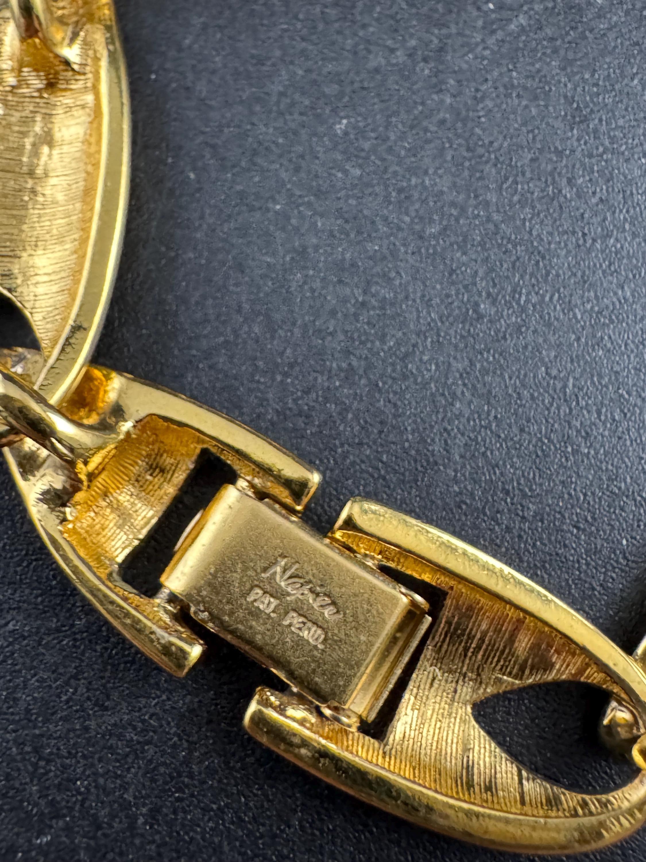 Vintage Napier pink rose enamel Choker Necklace & Earrings Set, gold tone signed