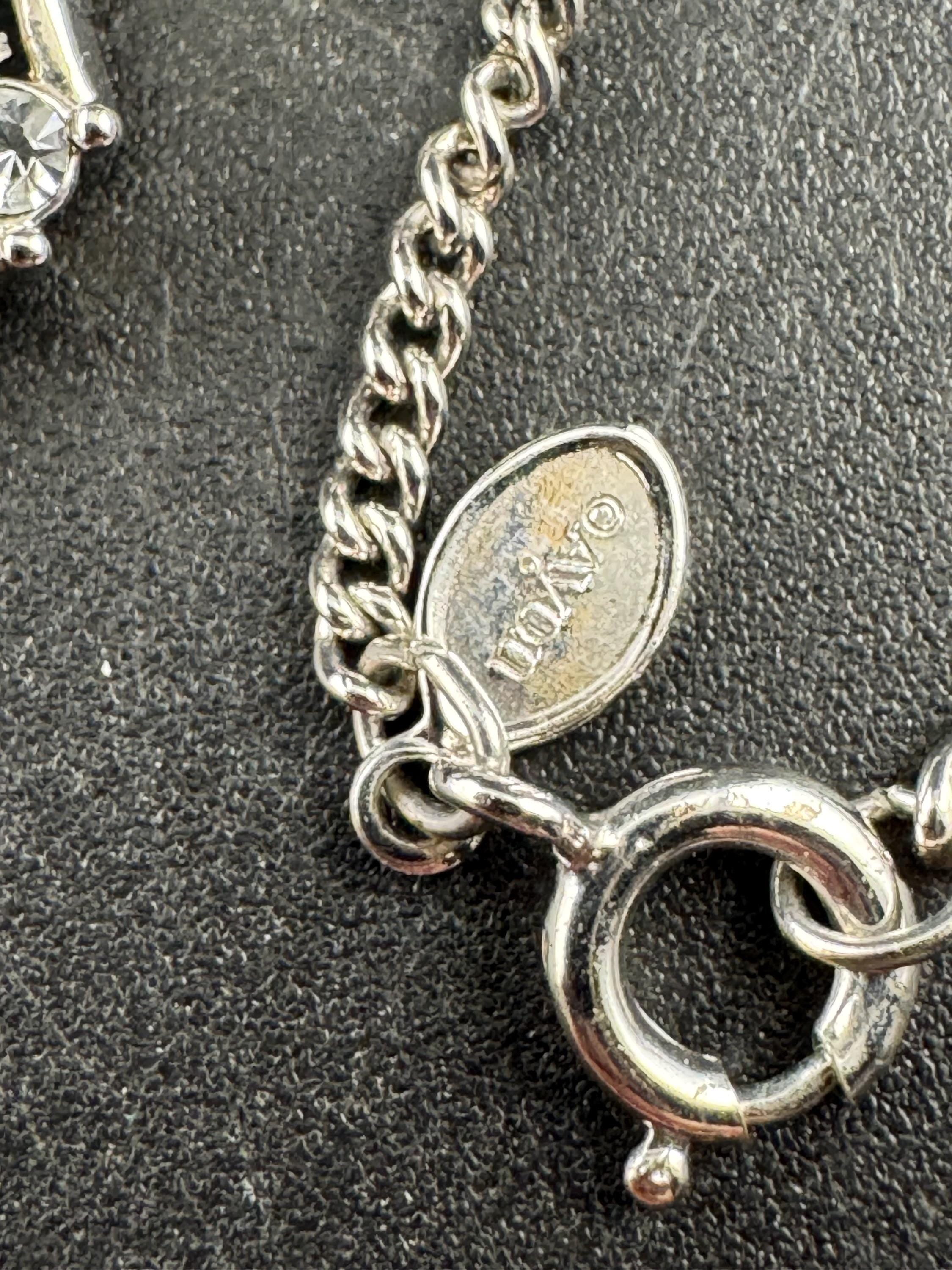 Avon vintage aquamarine pendant necklace, silver tone signed