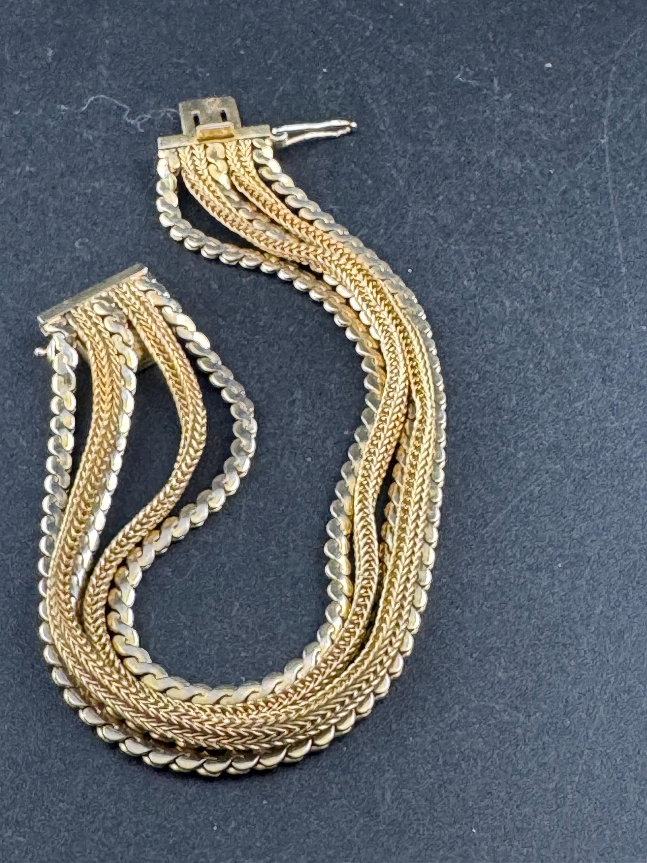 Grosse 1963 multistrand serpentine chain bracelet, signed 1960s