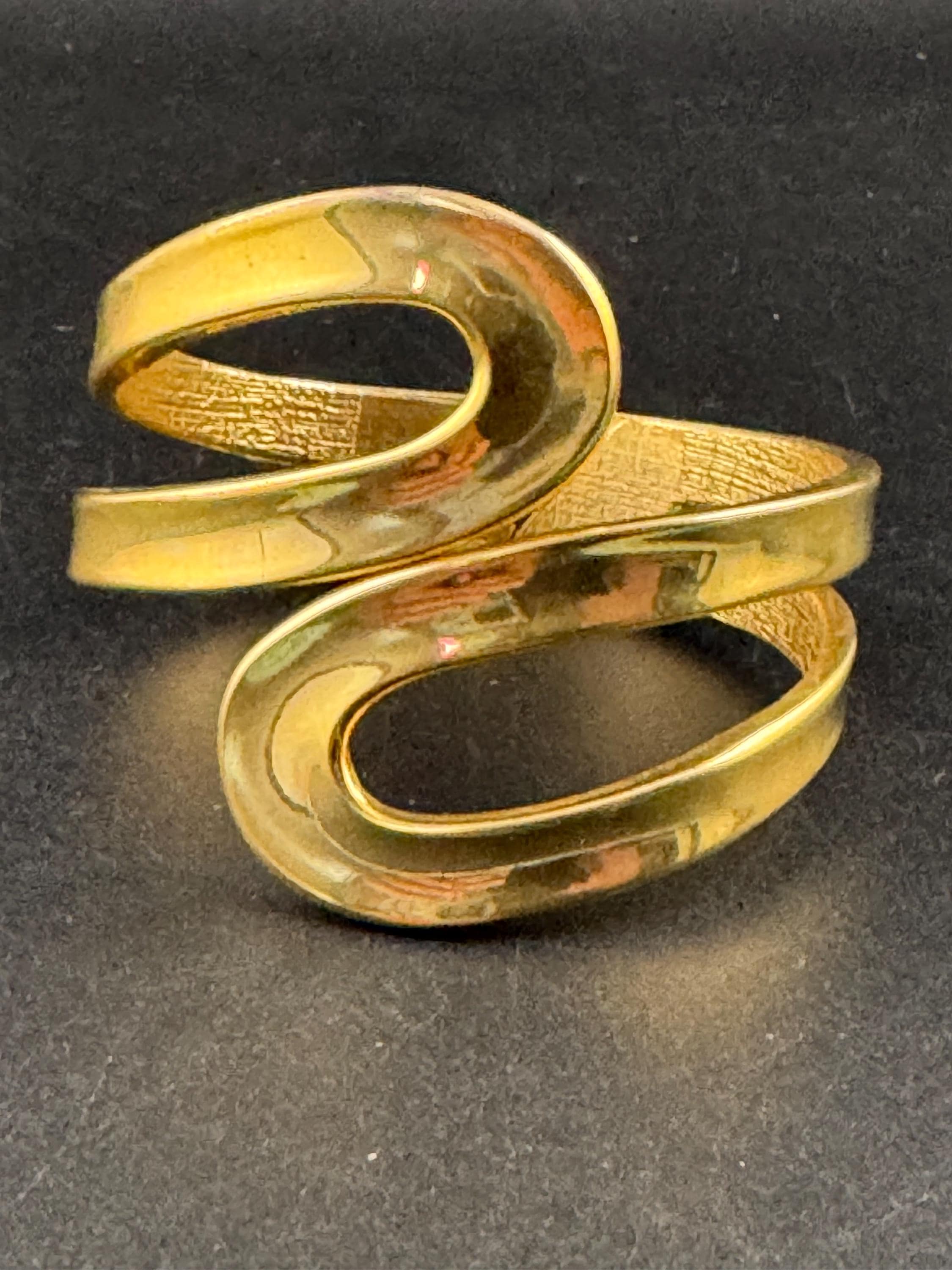 Vintage gold wide clamper bangle, 1990s cuff