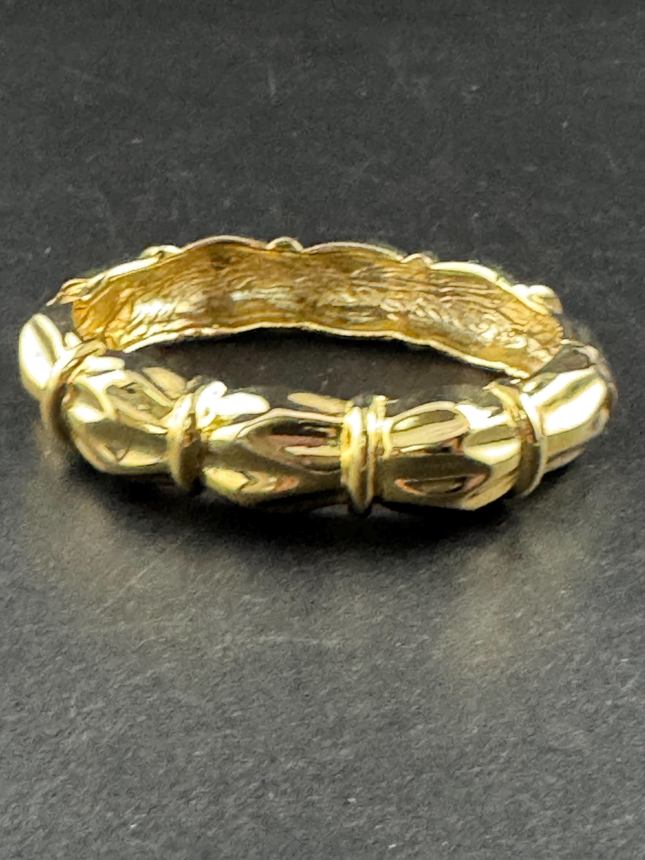 Vintage gold clamper bangle, classic  1990s abstract