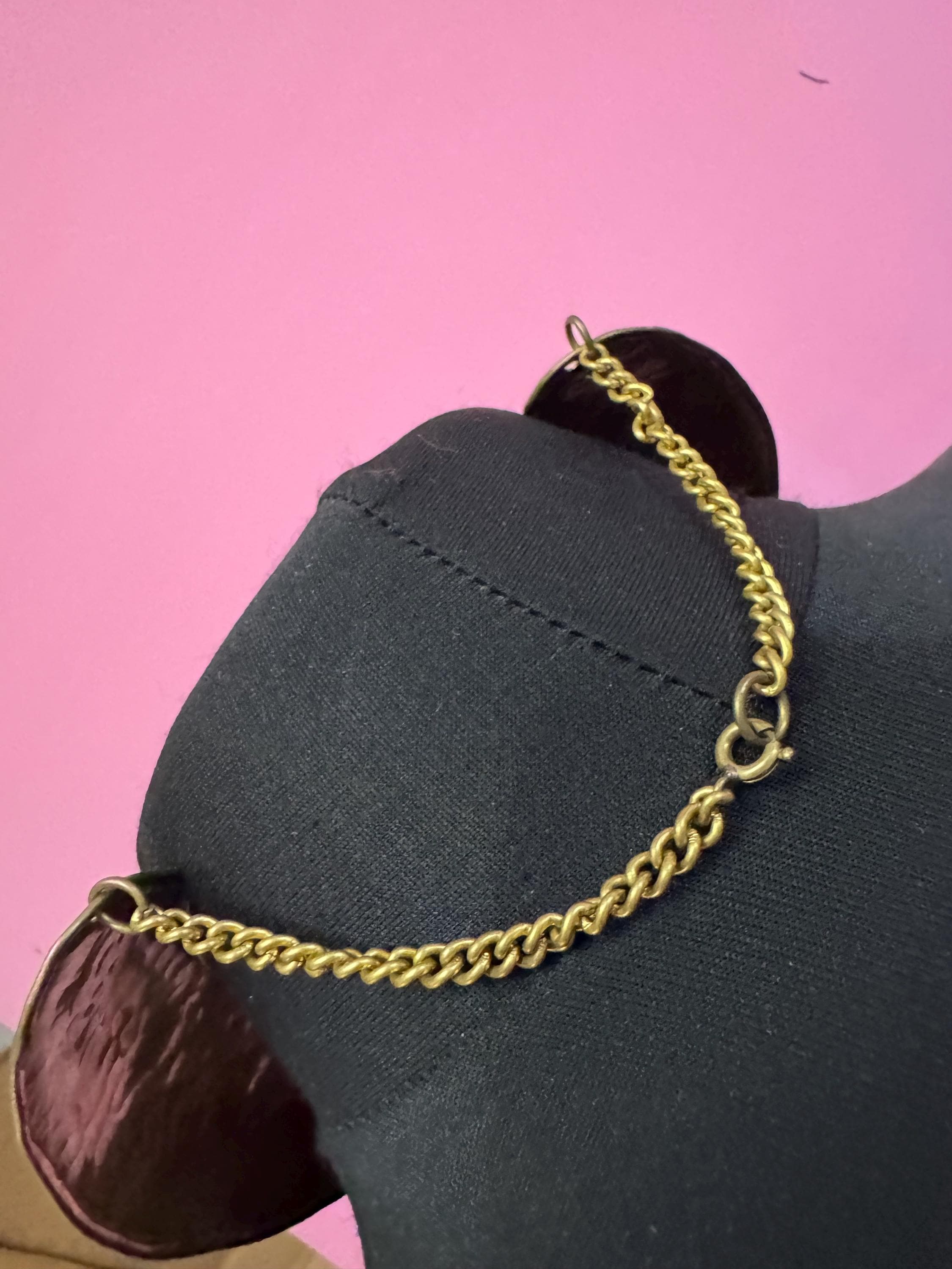 Vintage boho wide BRASS choker collar necklace
