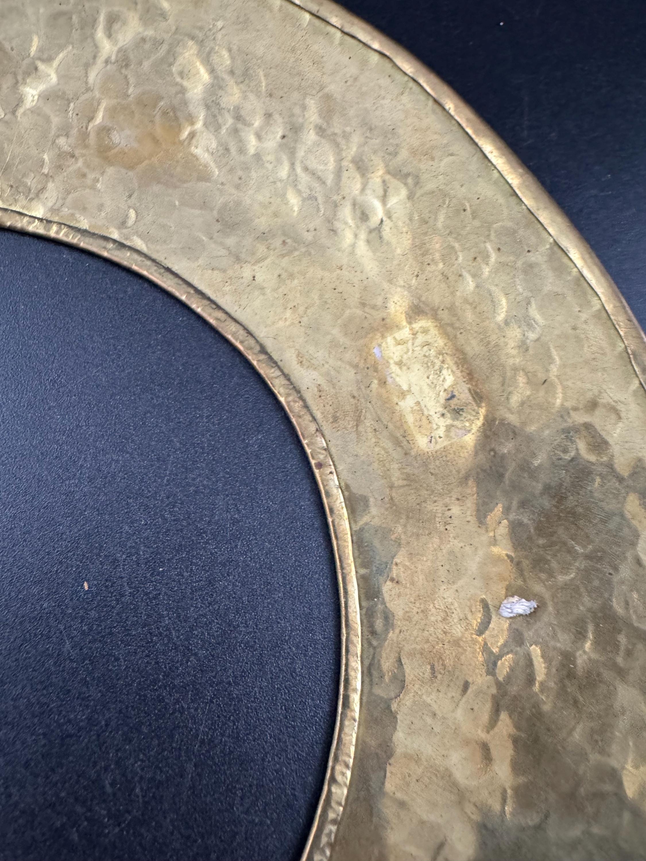 Vintage boho wide BRASS choker collar necklace