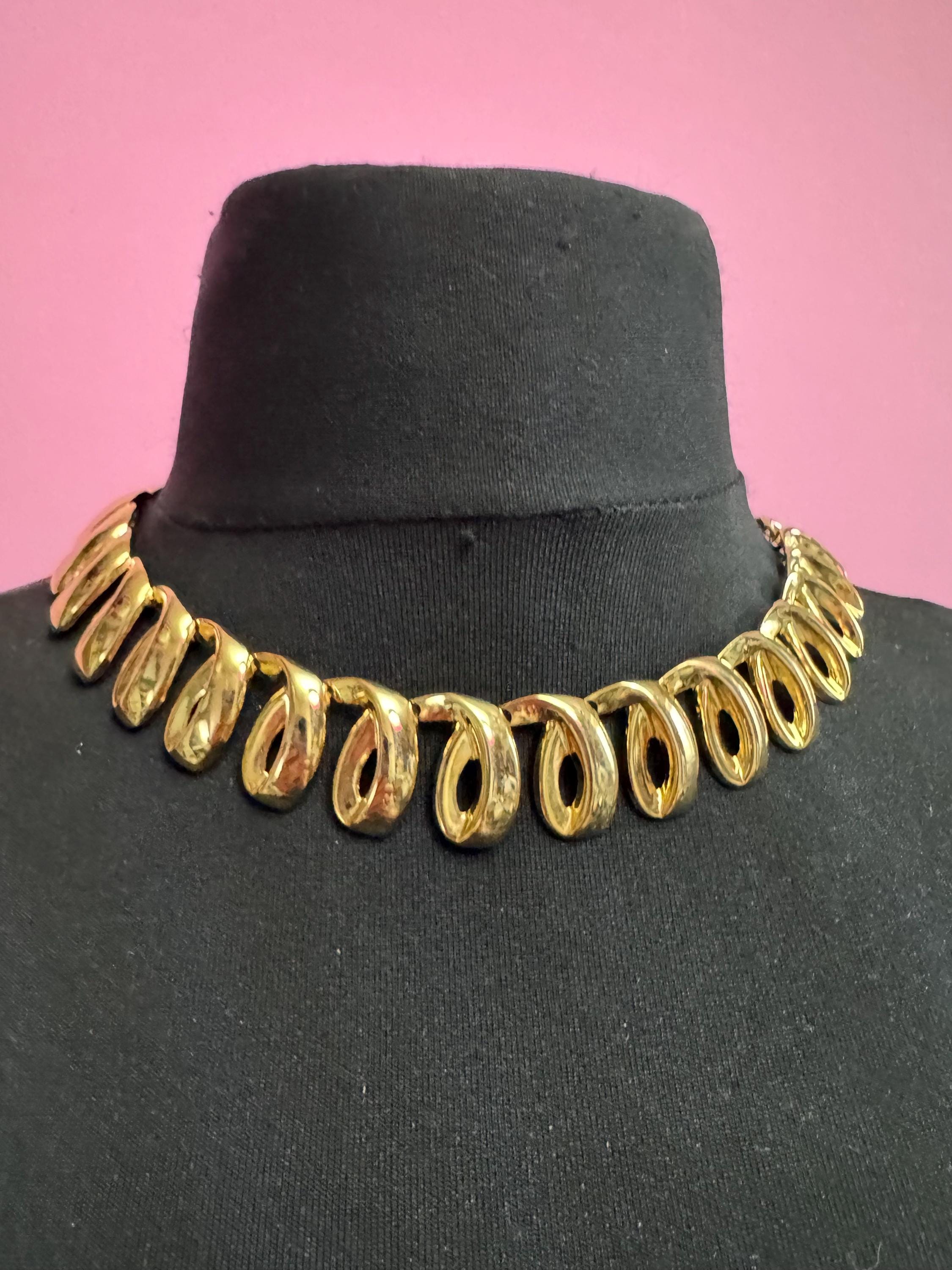 wide chunky gold choker, tbar toggle necklace 46cm y2k