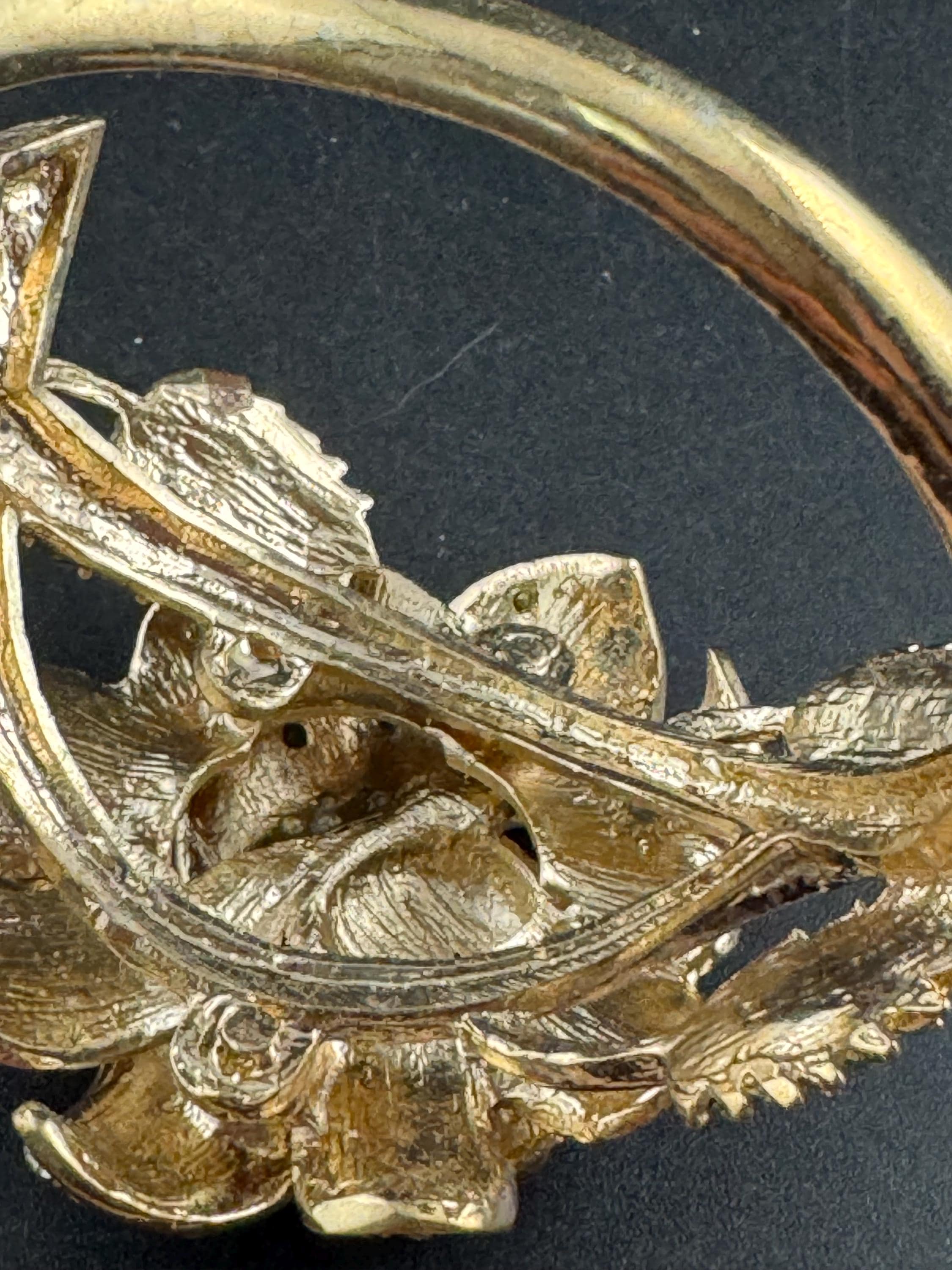 Floral diamanté Clamper Bangle, brown green crystal gold tone rhinestone Bracelet.