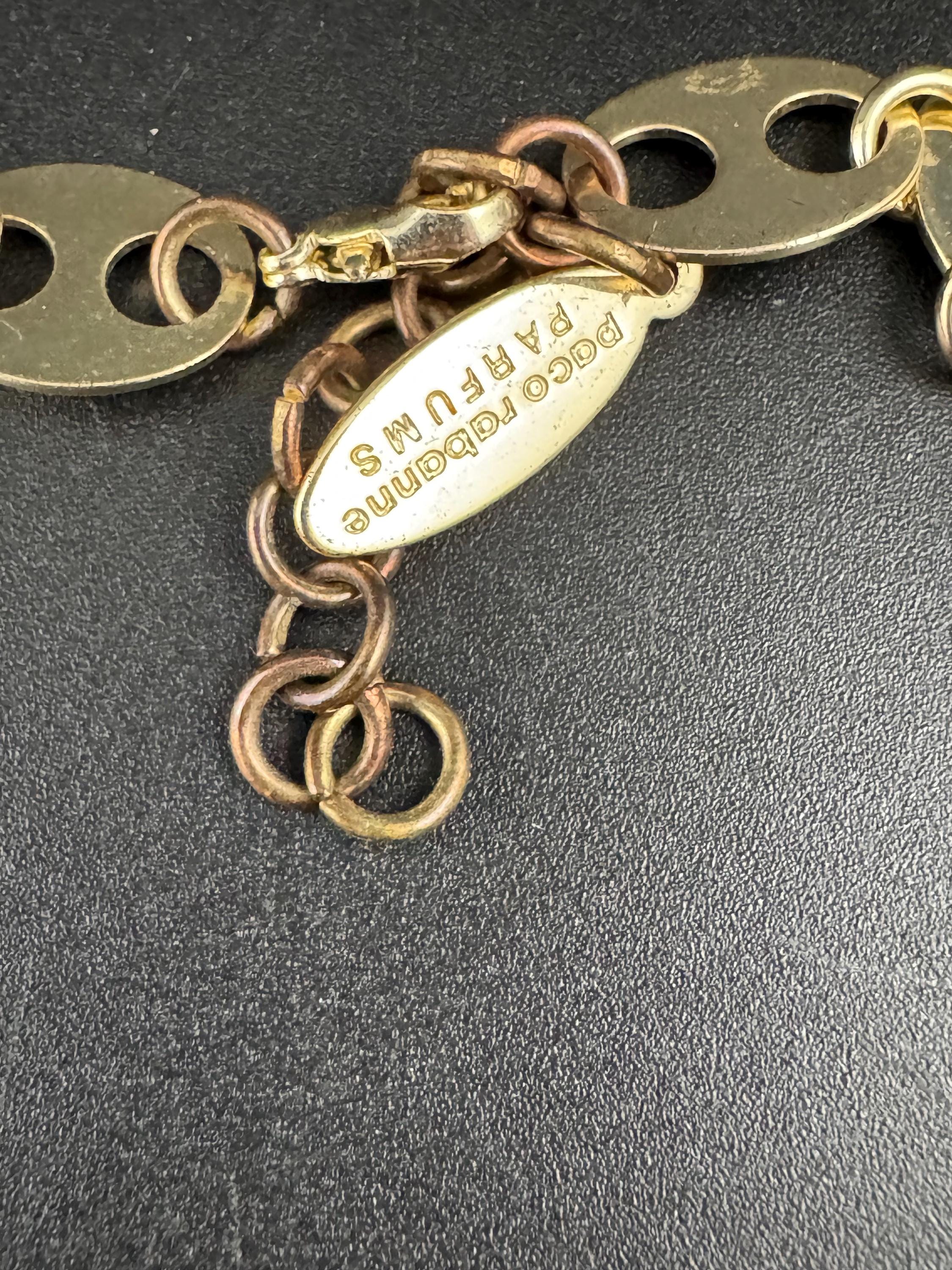 paco Rabanne gold mariner link necklace, lady million signed choker