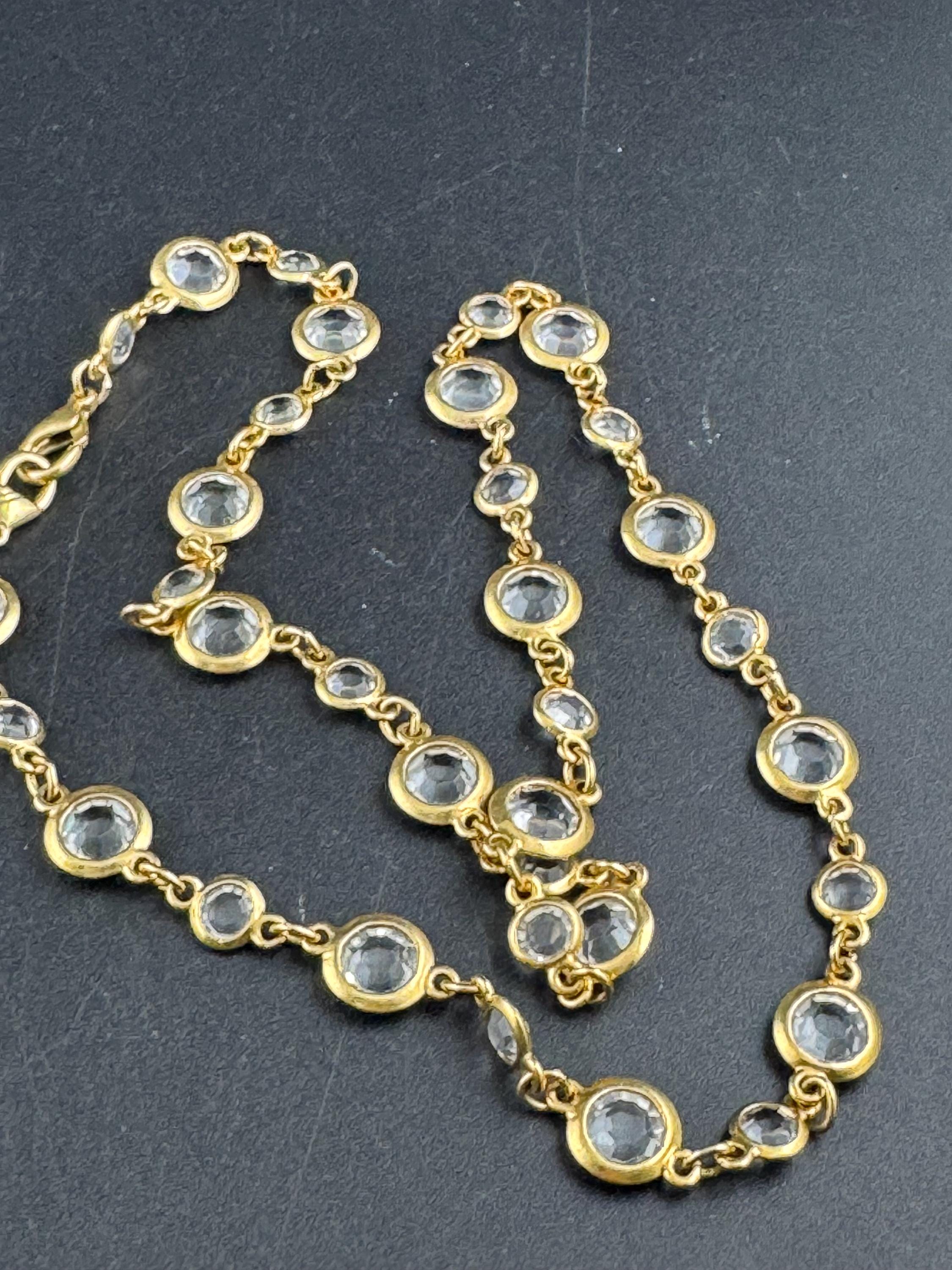 Austrian Crystal Rivière Necklace: Clear Faceted Glass, Gold Tone