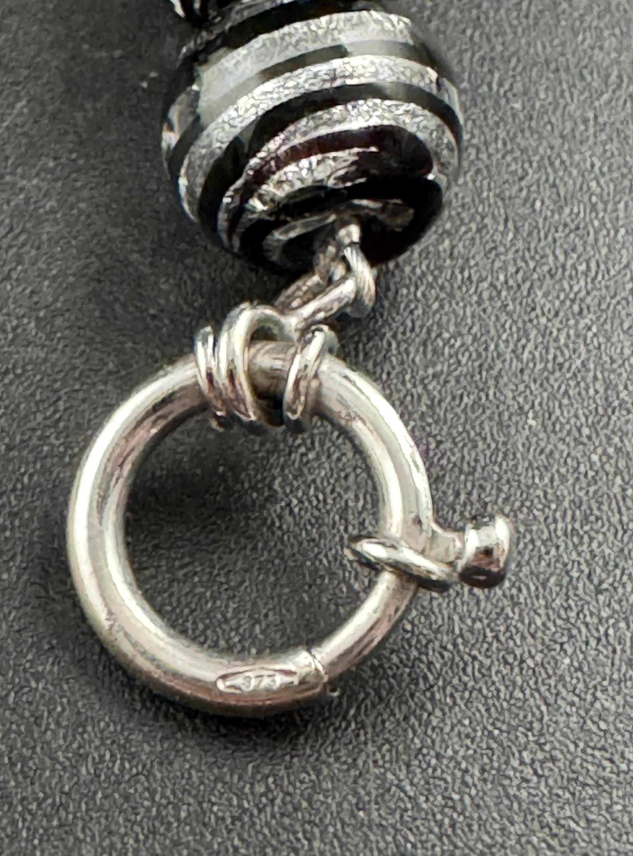 Zebra Print Art Glass Pendant Necklace, 9ct White Gold Clasp