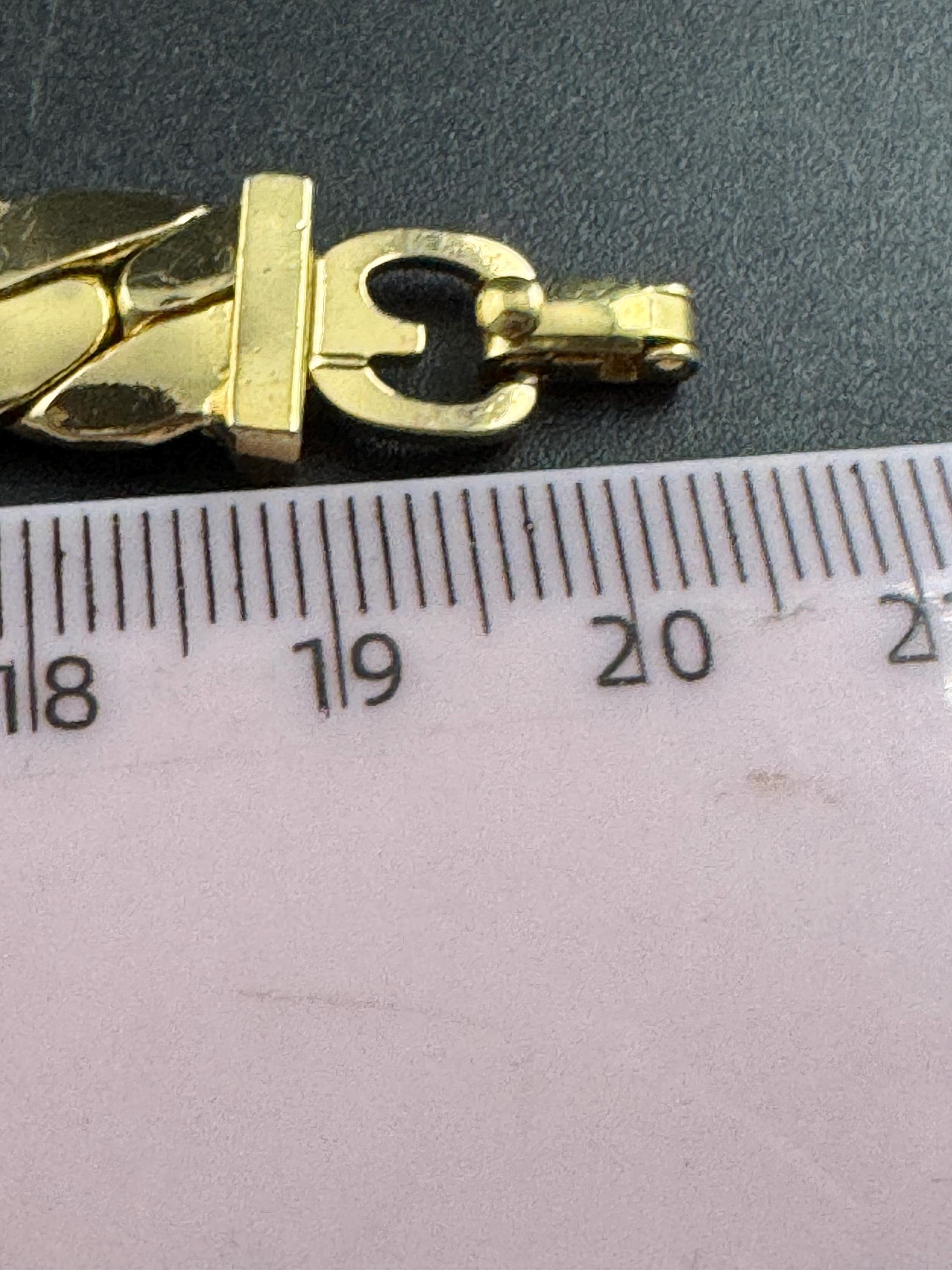 Grosse gold plated curb Bracelet, Modernist signed chain