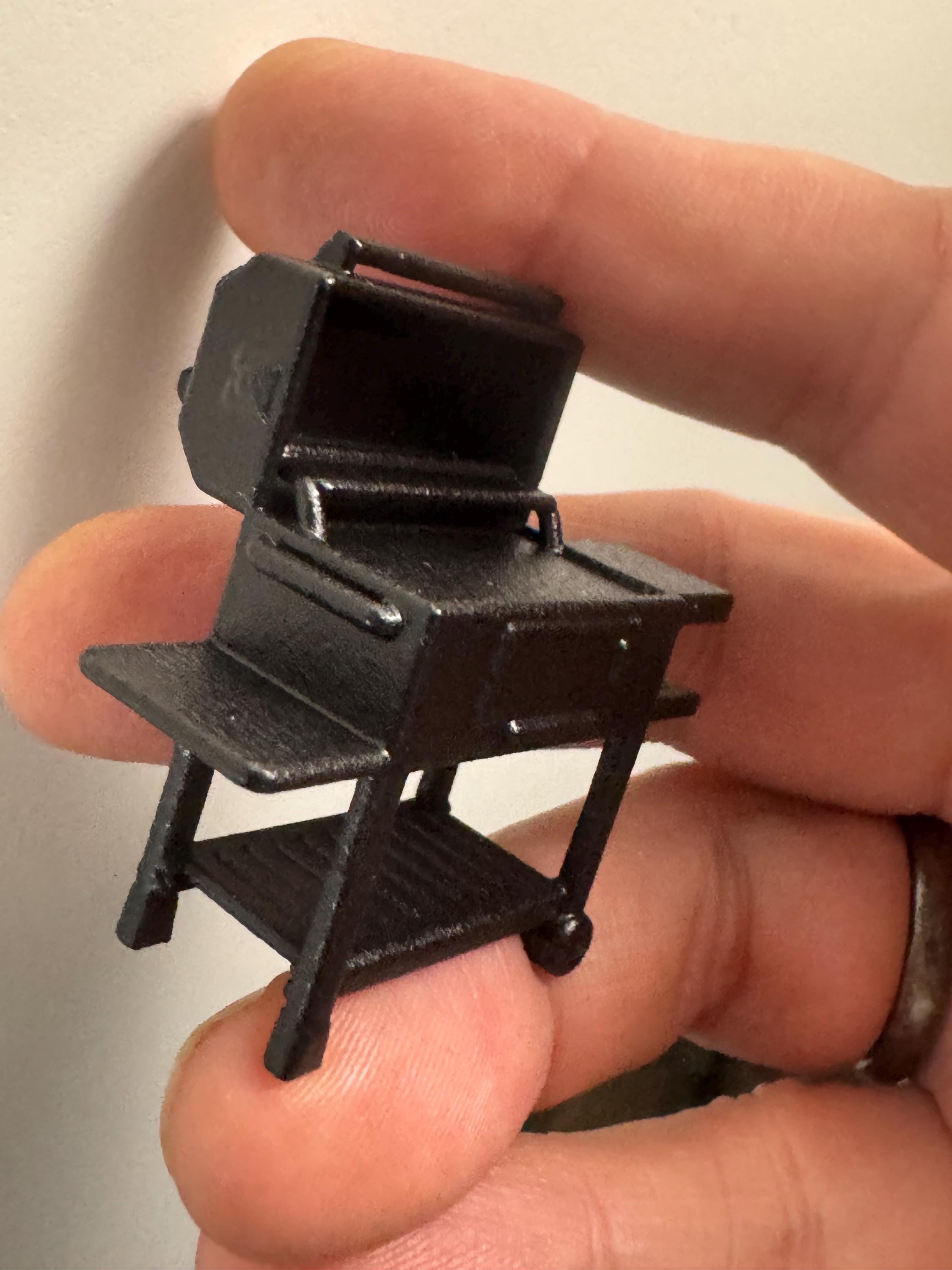 Miniature bbq barbecue cake topper , dollshouse fairy gardens, scenery , black acrylic