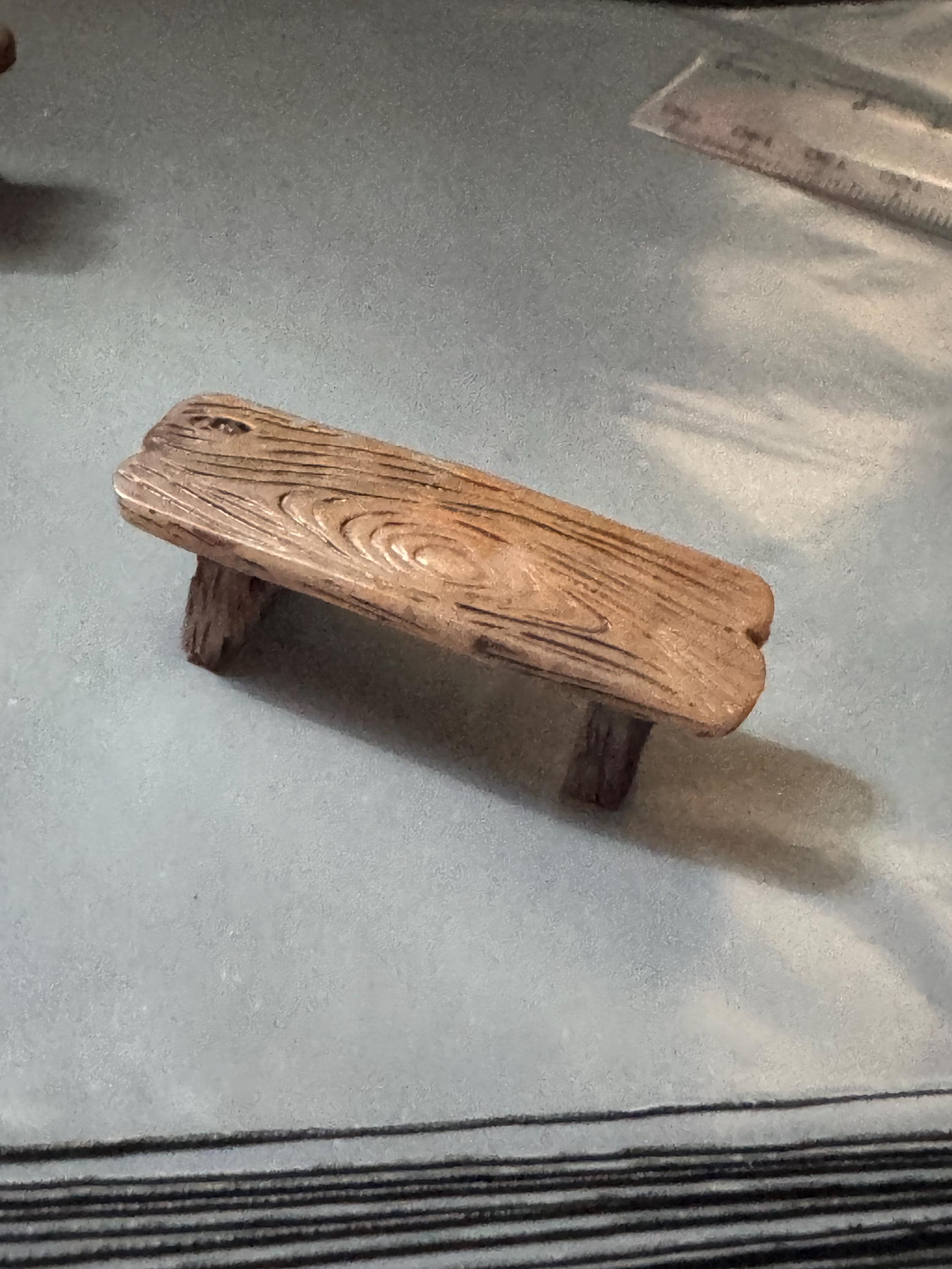 Miniature wooden bench, brown acrylic medium or small cake topper dollhouse scenery