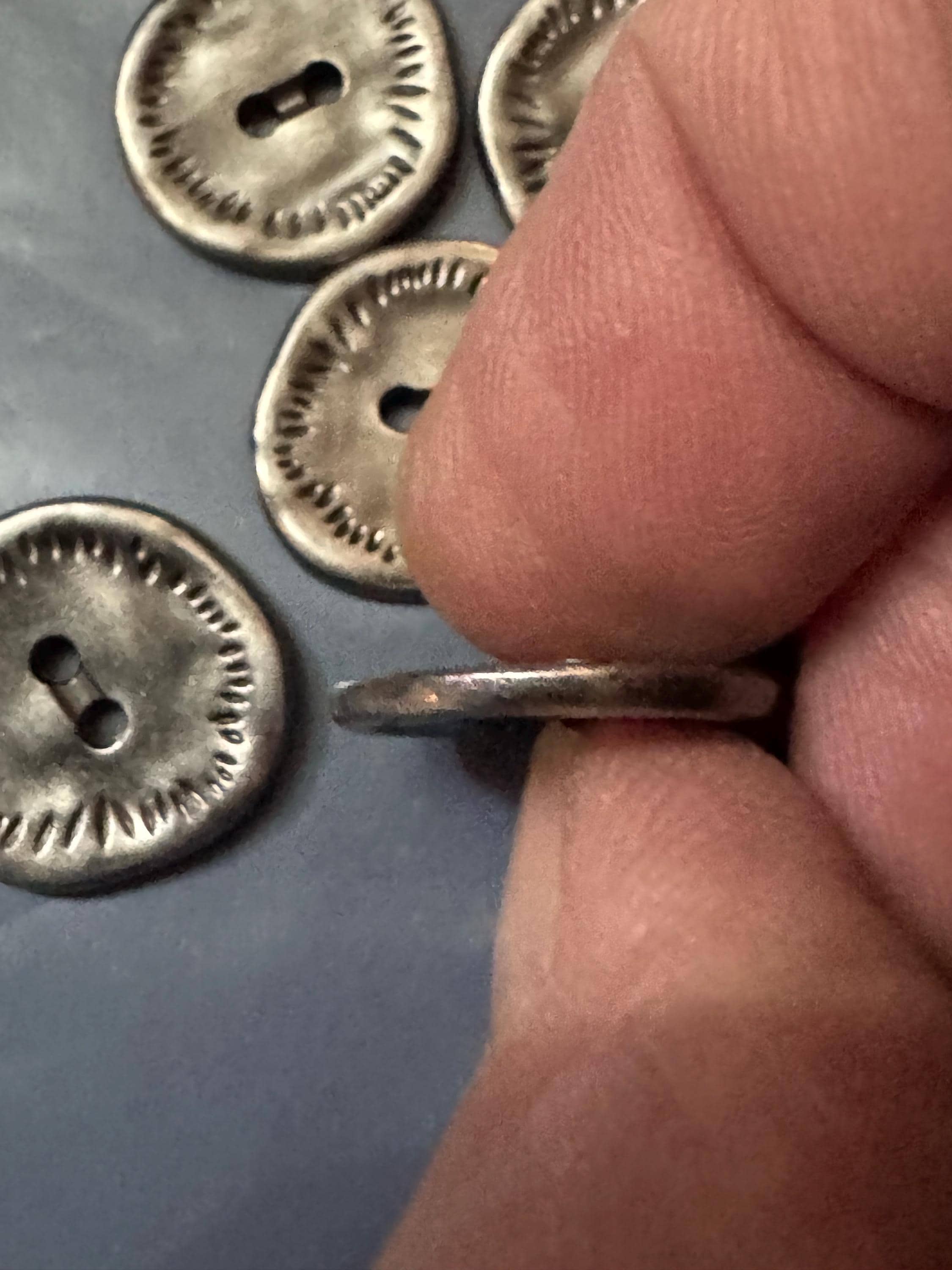 Dark Silver Metal Buttons, 18mm Sewing Buttons (5pc)