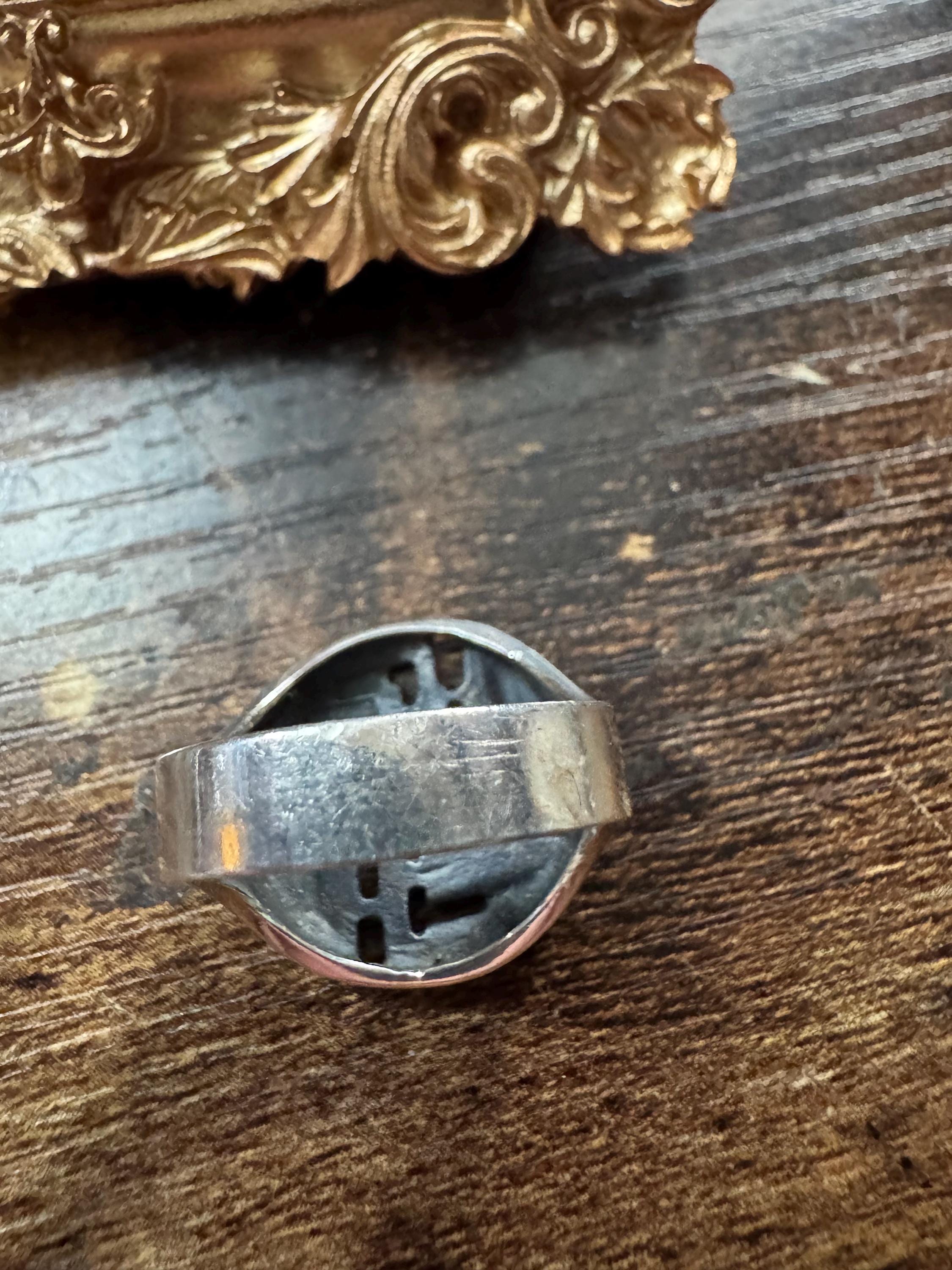 brutalist 925 ring, size 0 sterling silver 1970s