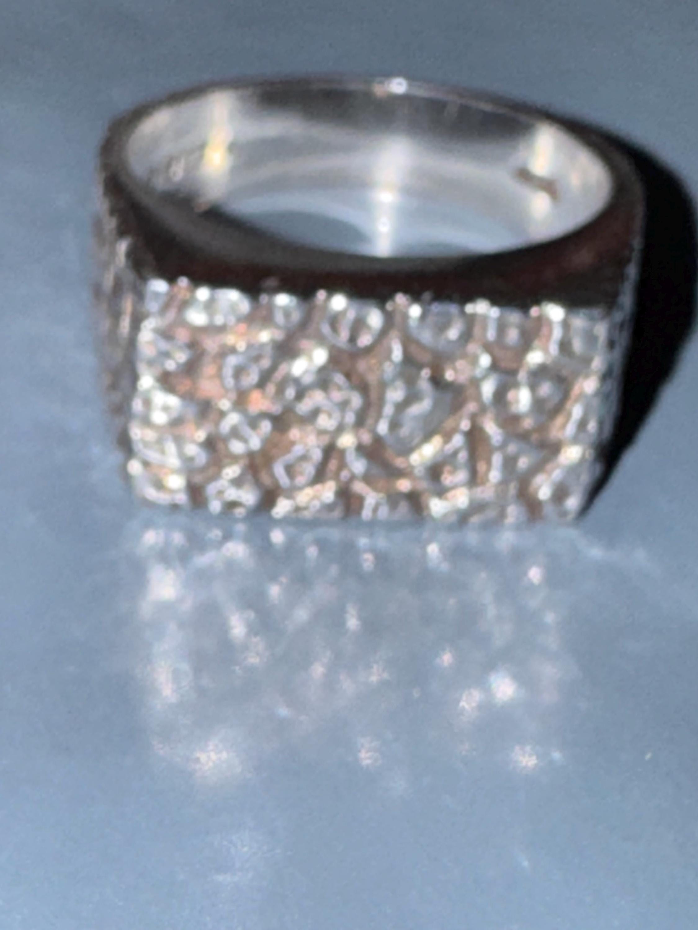 Mens brutalist 925 ring, size T.5 sterling silver 1970s