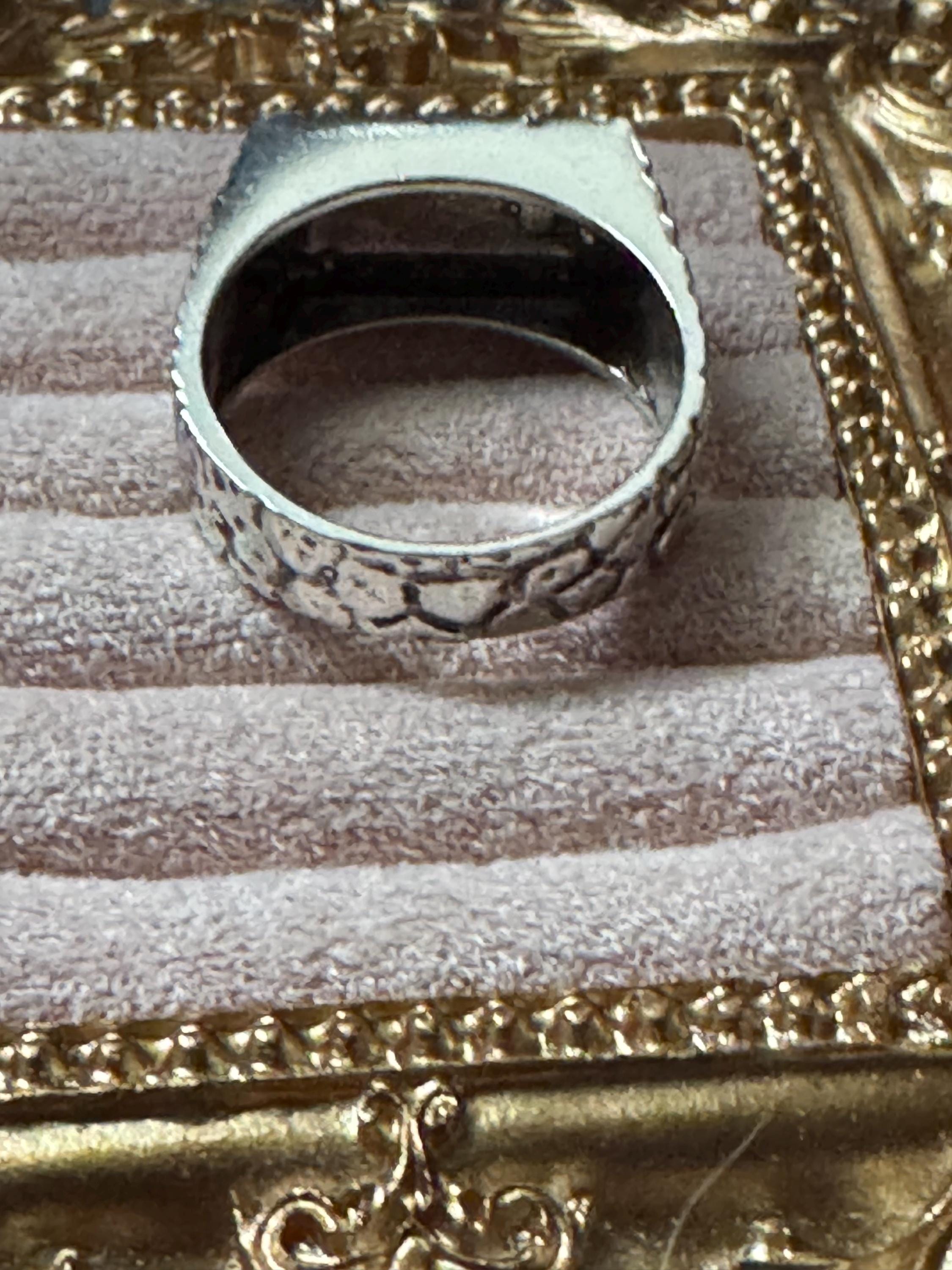 Mens brutalist 925 ring, size T.5 sterling silver 1970s