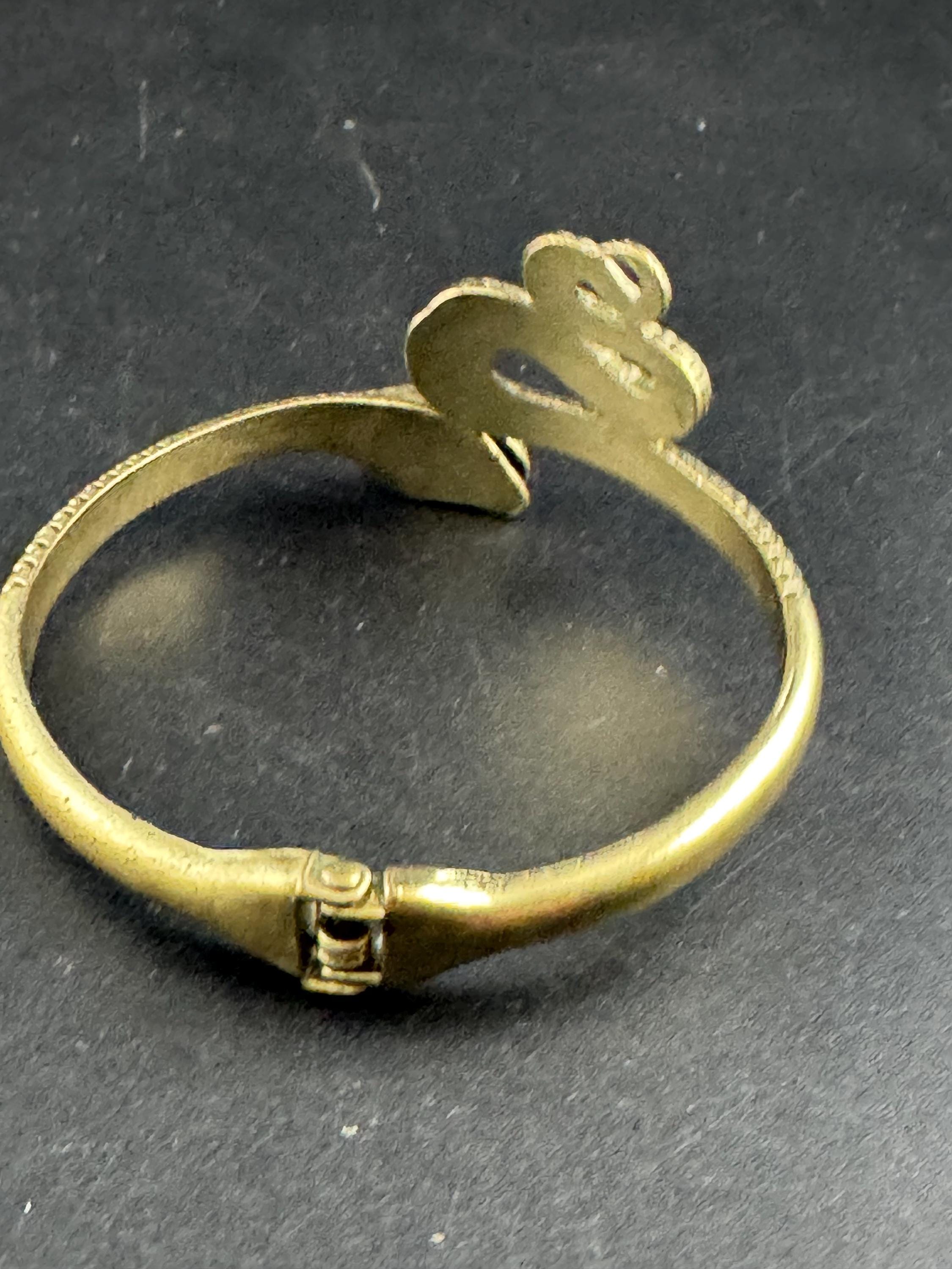 snake clamper bangle,  Antique gold tone marcasite bracelet