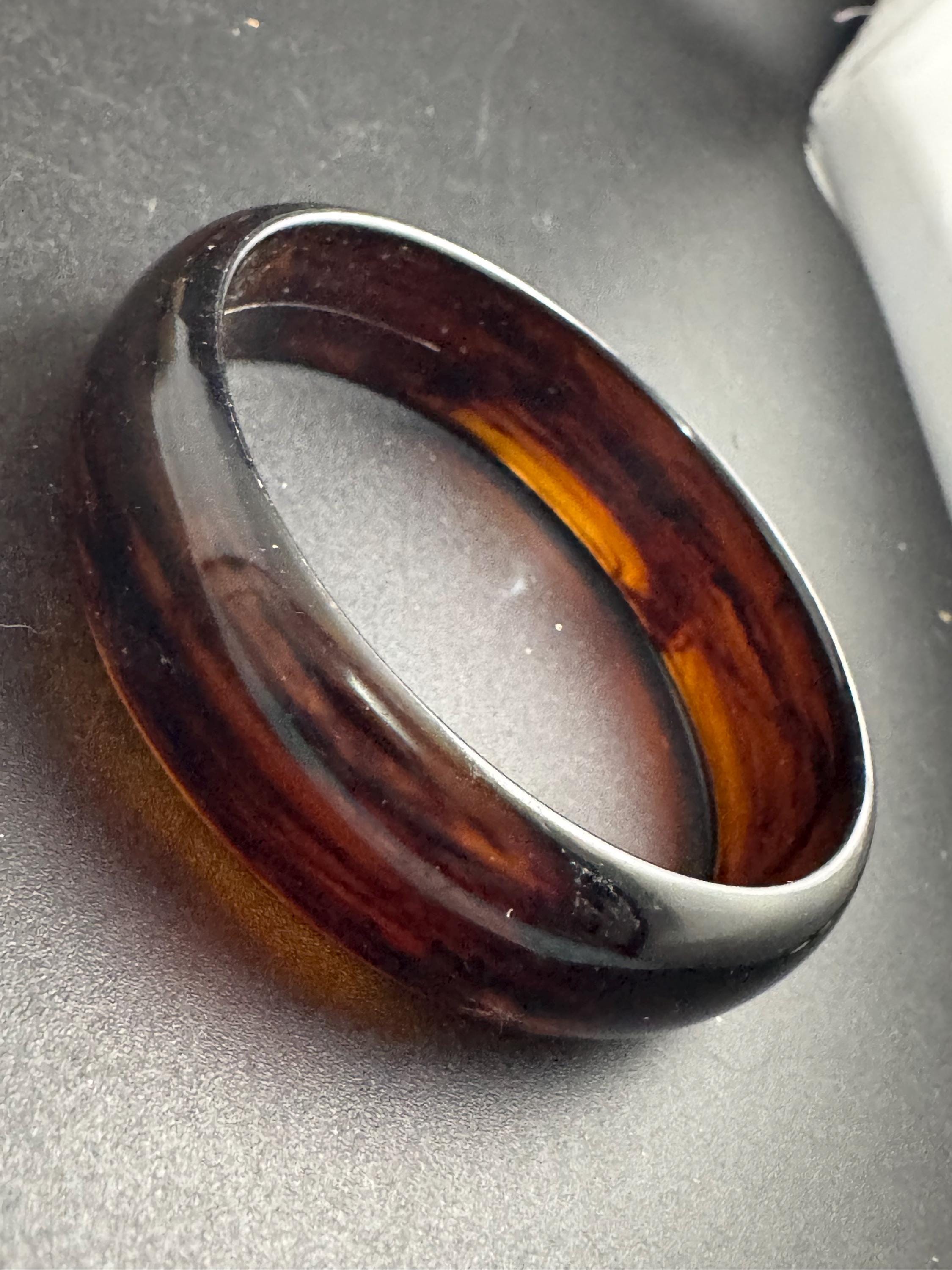 Faux tortoiseshell brown plastic  bangle, vintage bracelet ideal for stacking layering