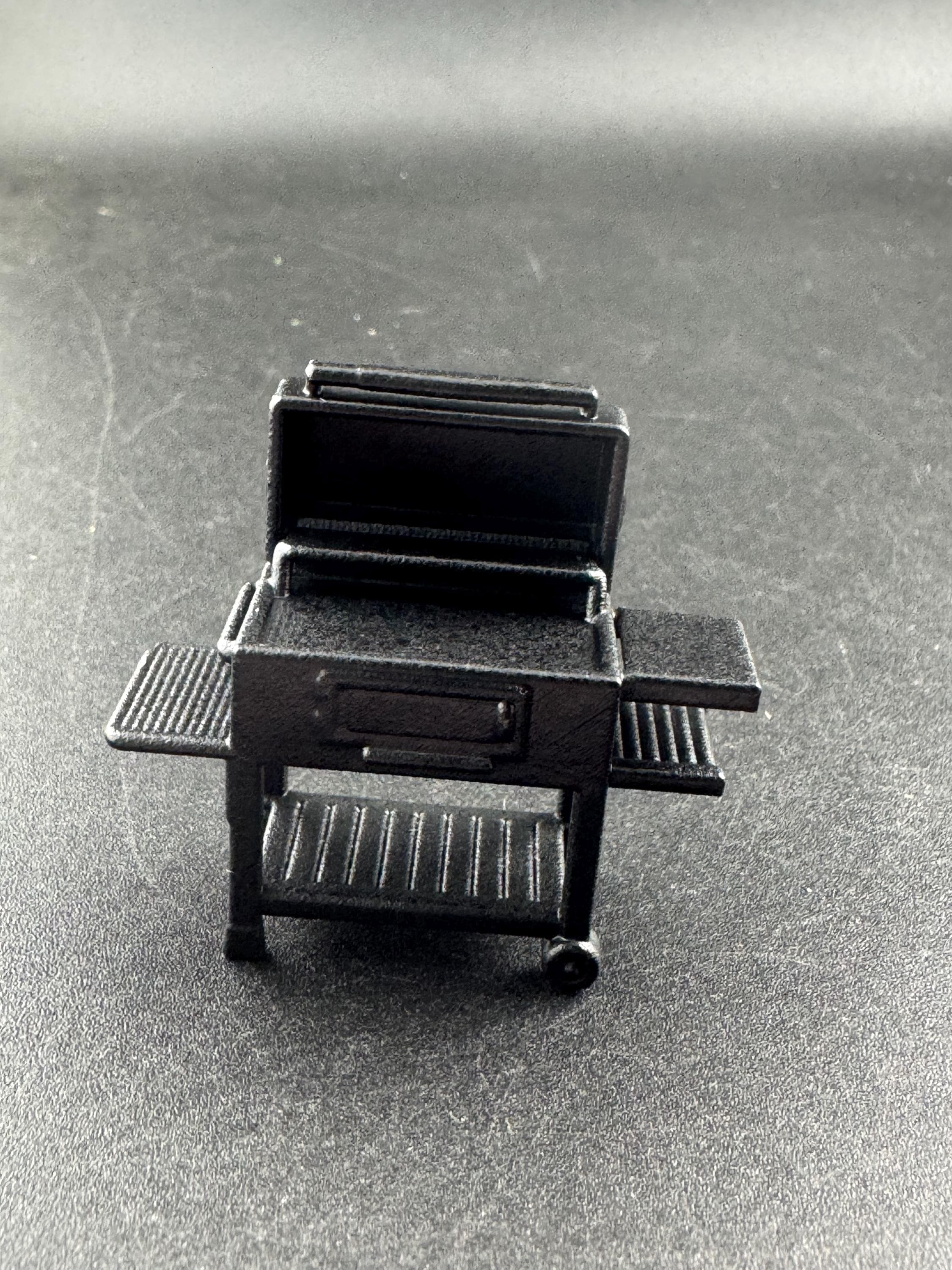 Miniature bbq barbecue cake topper , dollshouse fairy gardens, scenery , black acrylic